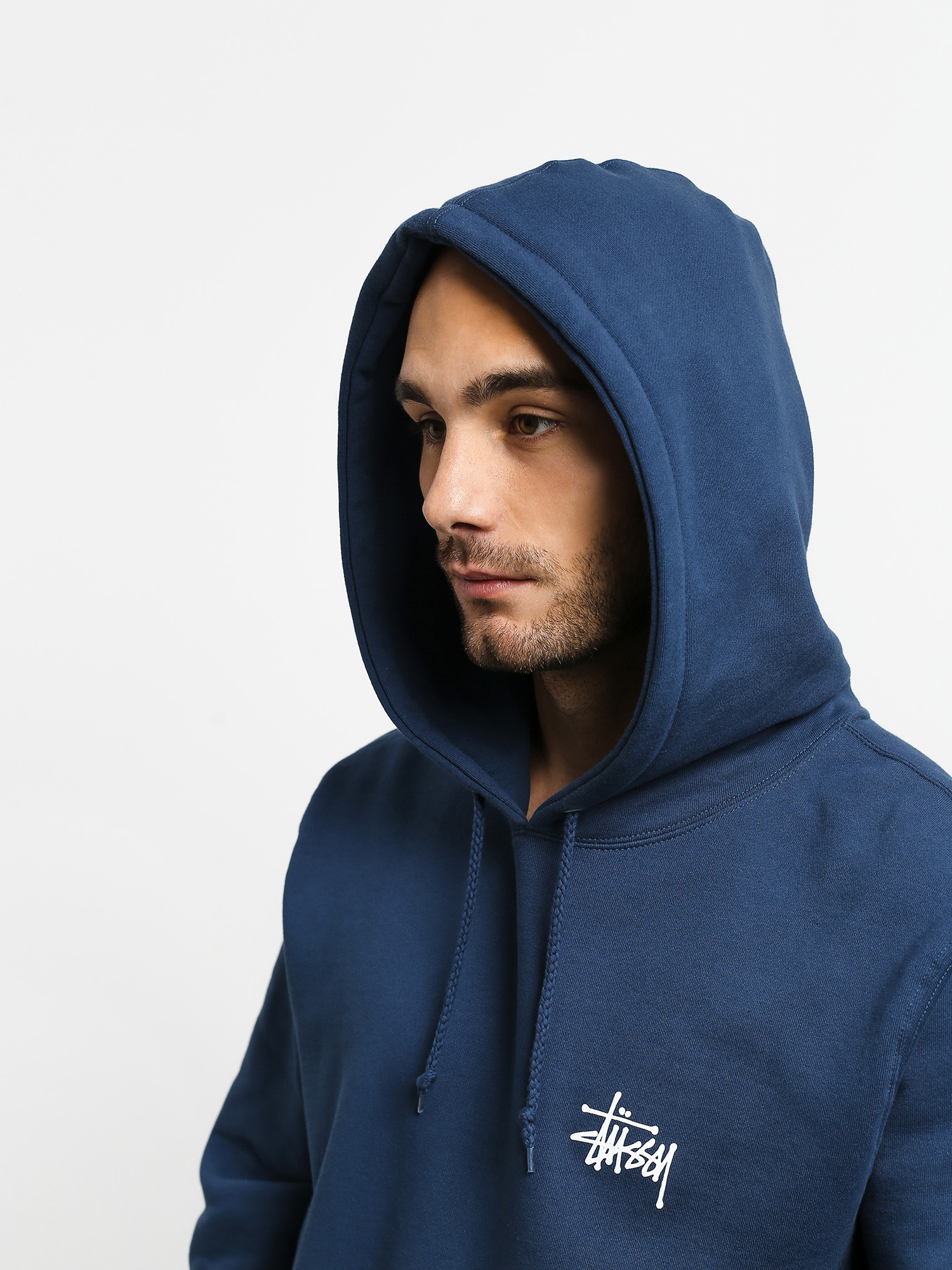 Mikina s kapucí Stussy Basic HD (navy)