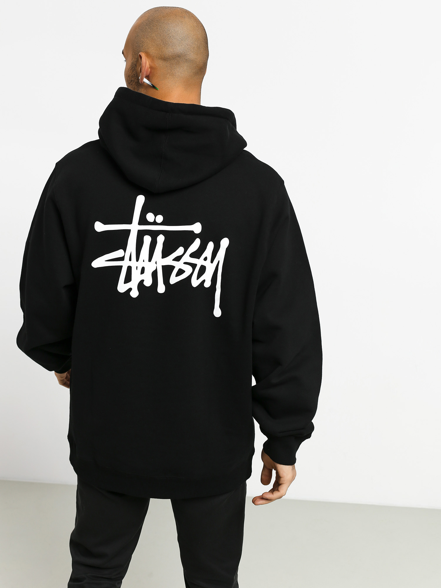 Mikina s kapucí Stussy Basic HD (black)