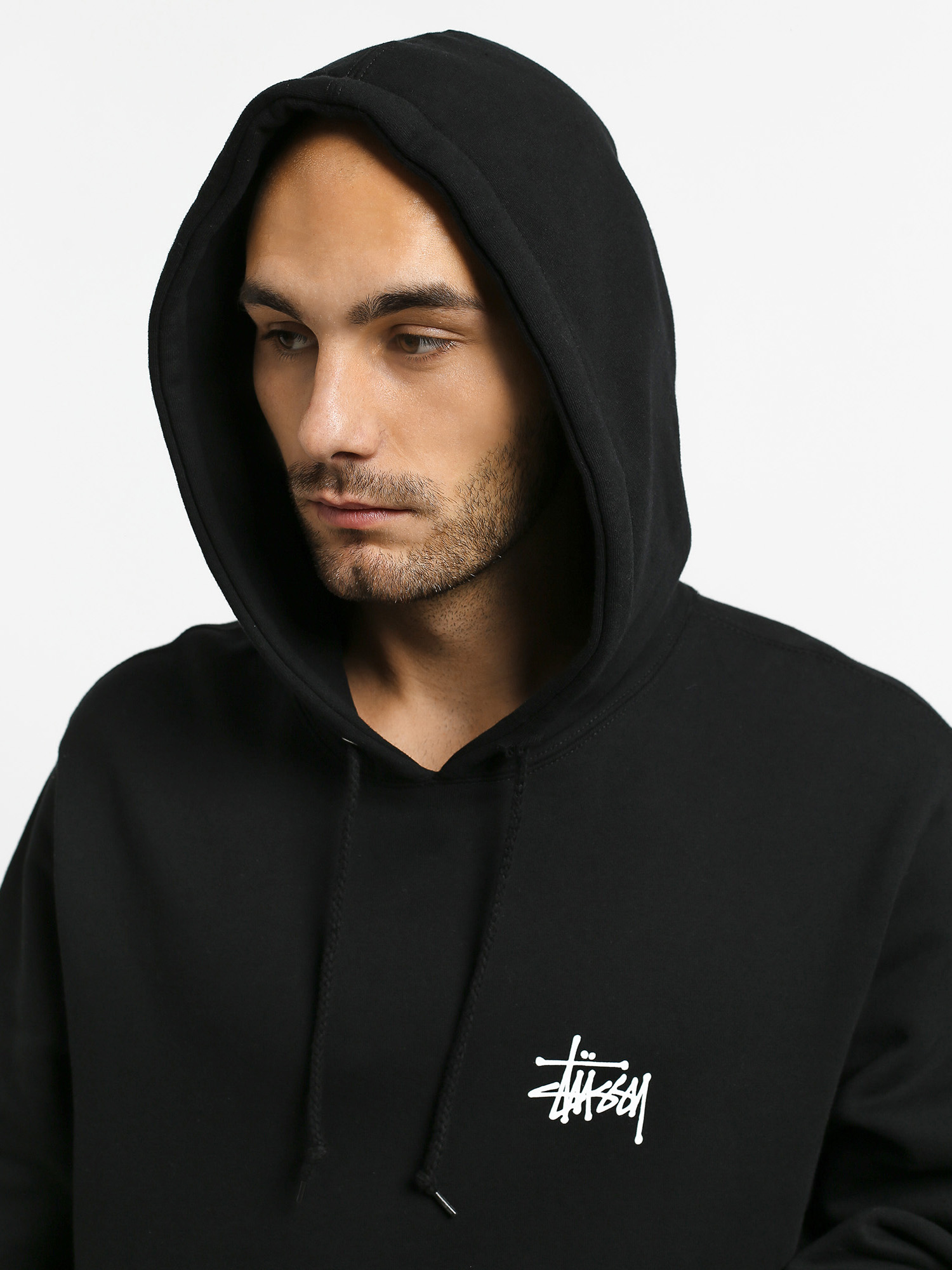 Mikina s kapucí Stussy Basic HD (black)