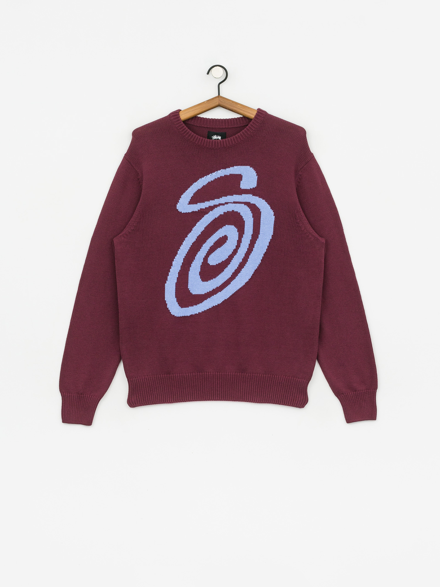 Svetr Stussy Curly S (burgundy)