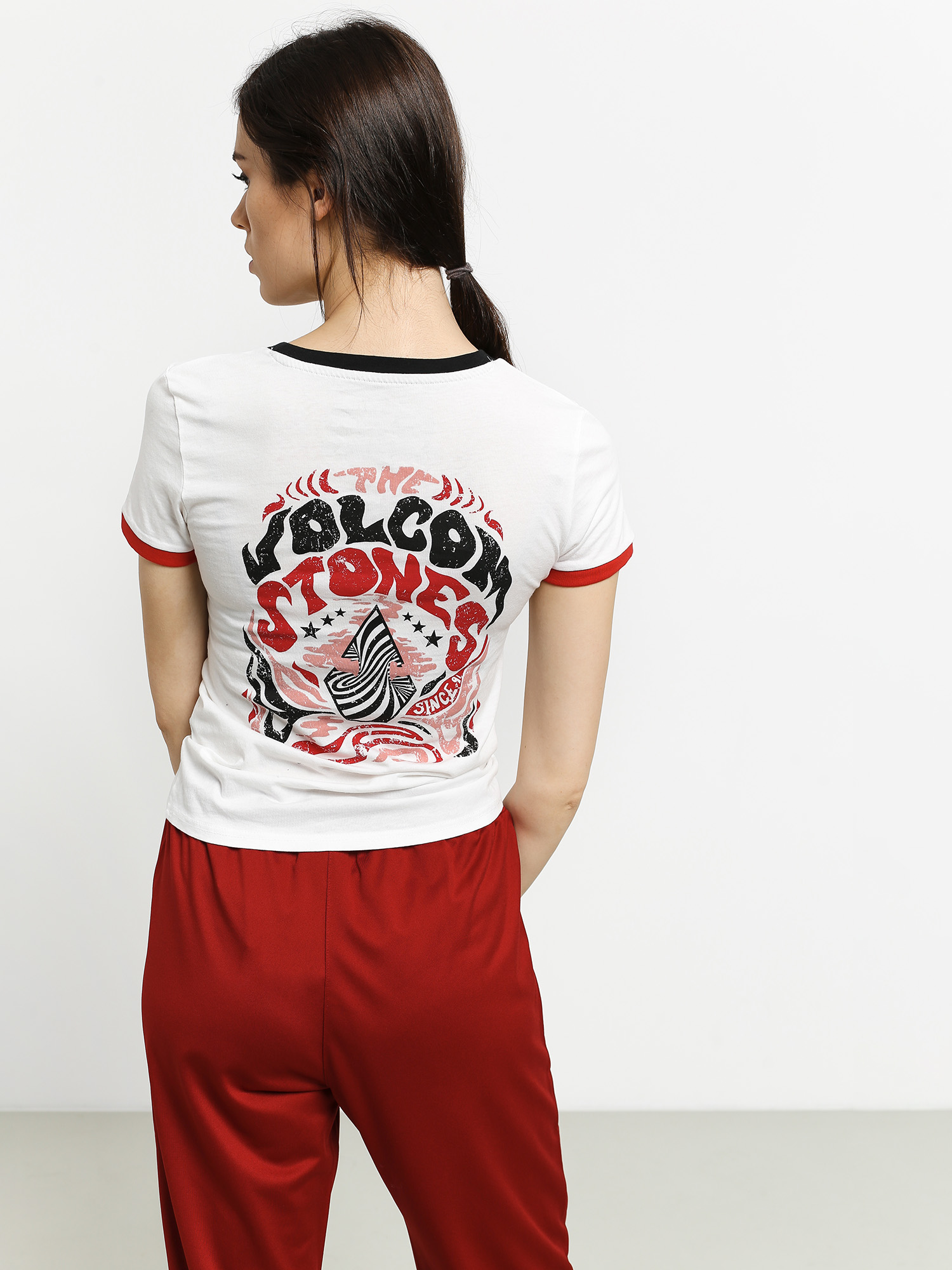 Tričko Volcom Go Faster Ringer Wmn (white)
