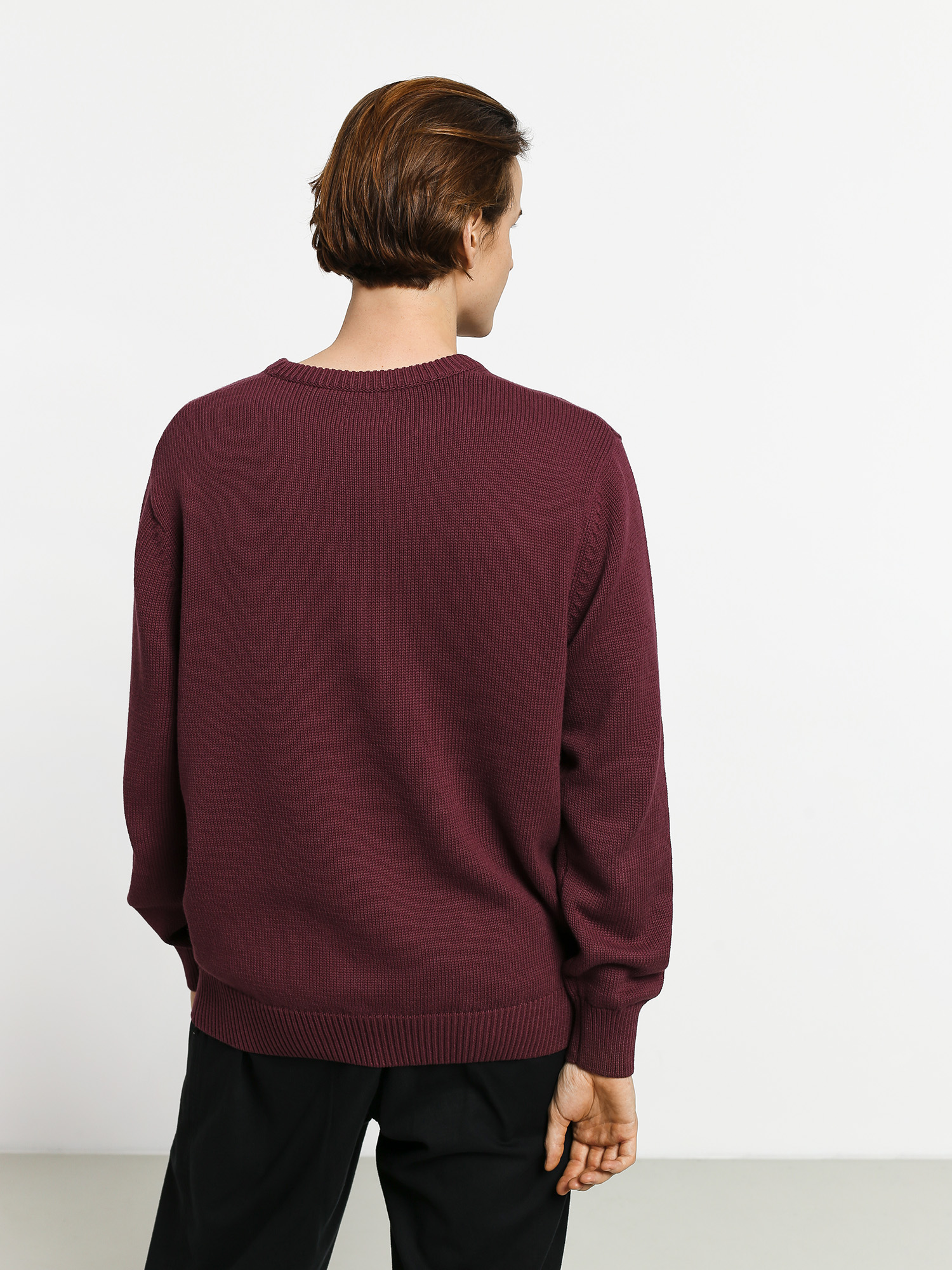 Svetr Stussy Curly S (burgundy)