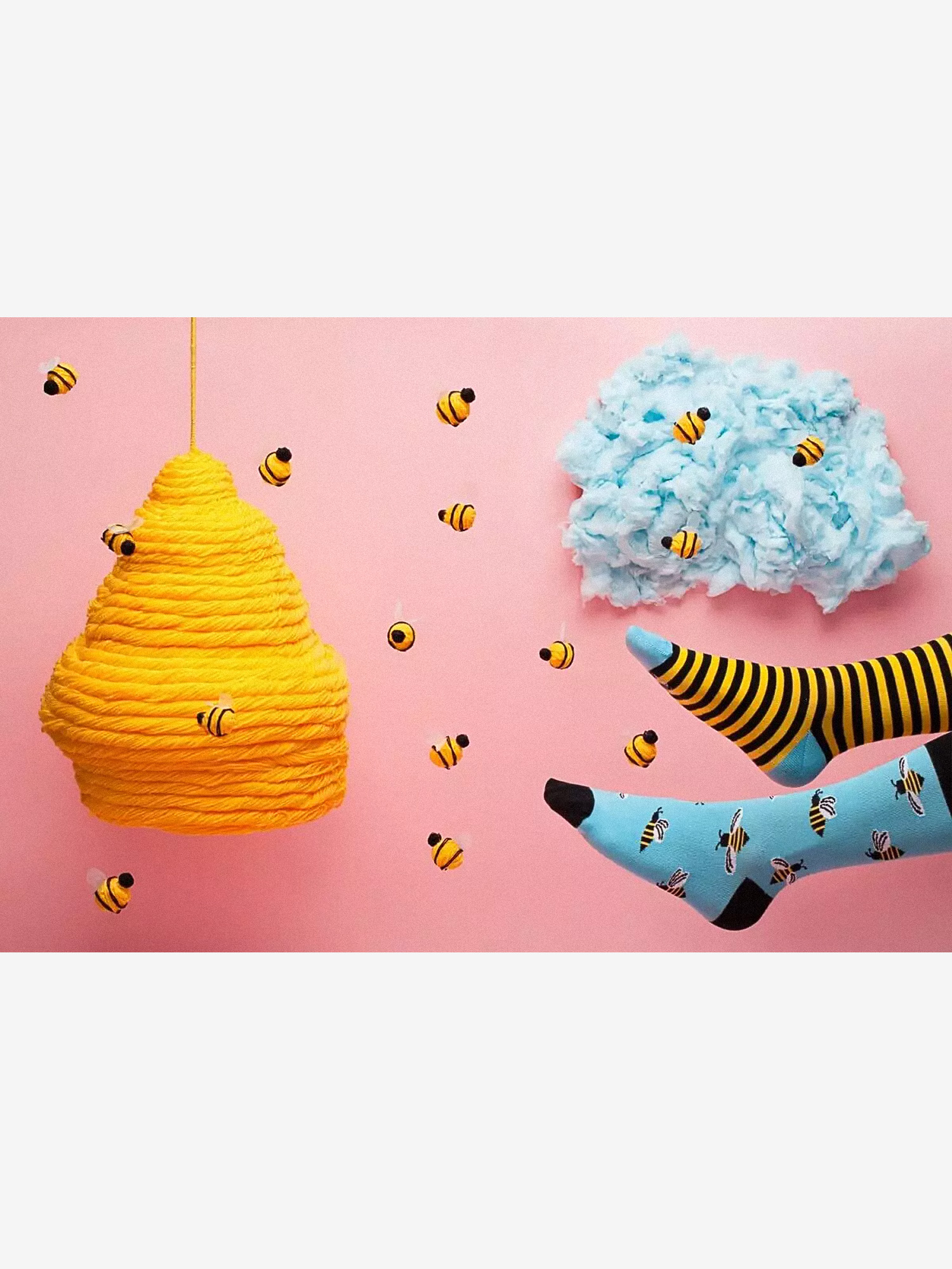 Ponožky Many Mornings Bee Bee (blue/yellow)