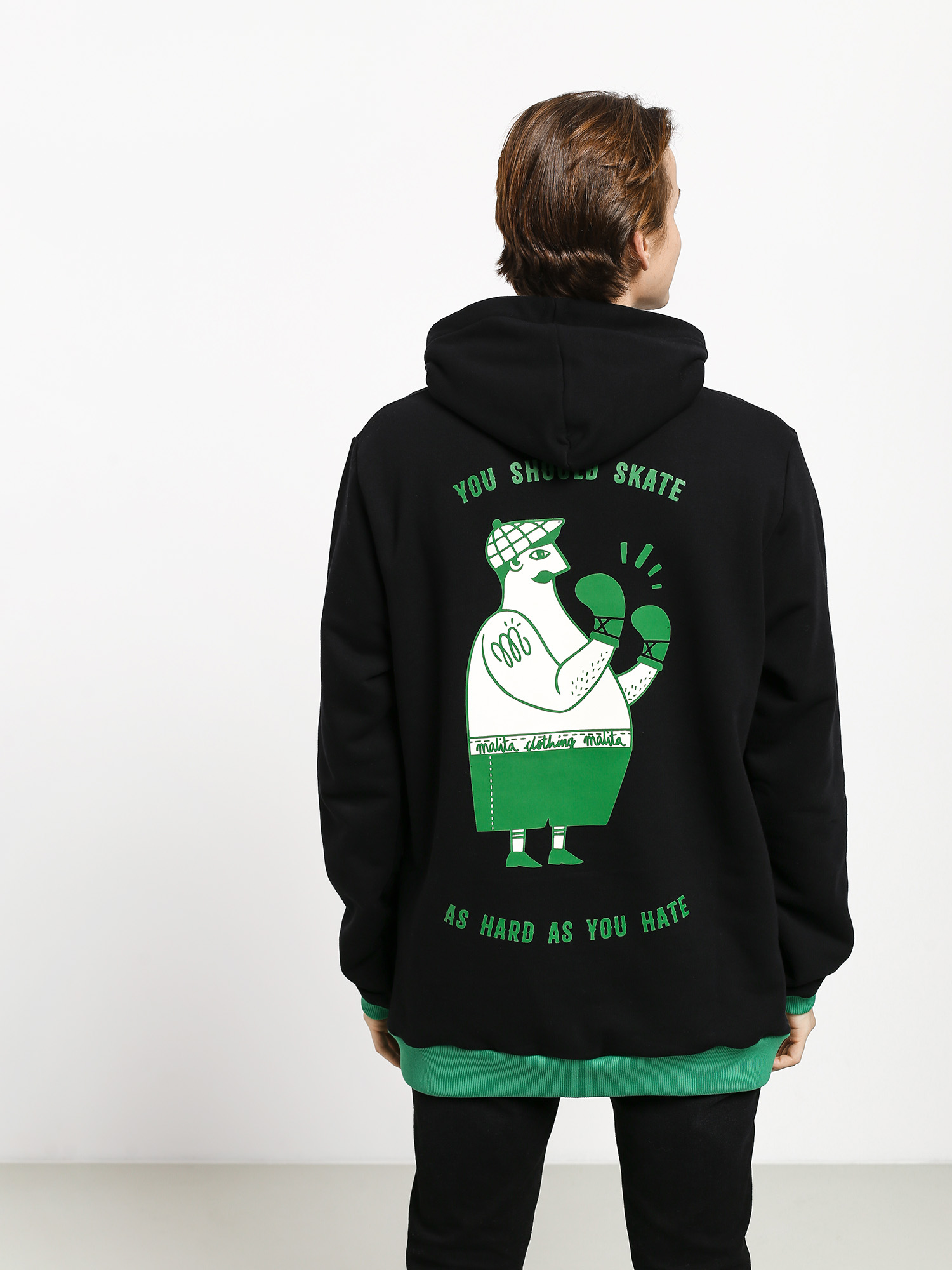 Mikina s kapucí Malita Boxer HD (black)