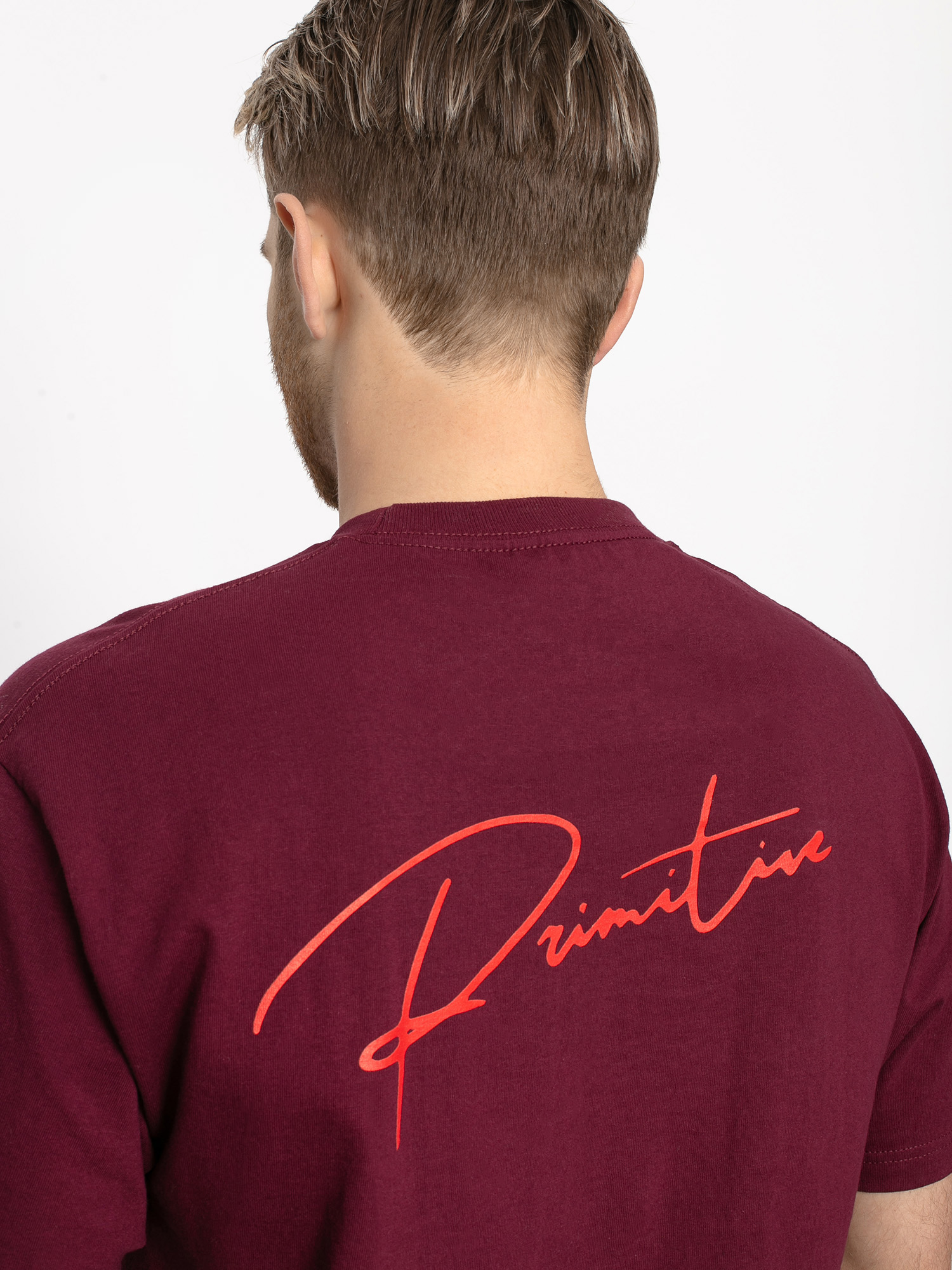 Tričko Primitive Ginza Script (burgundy)