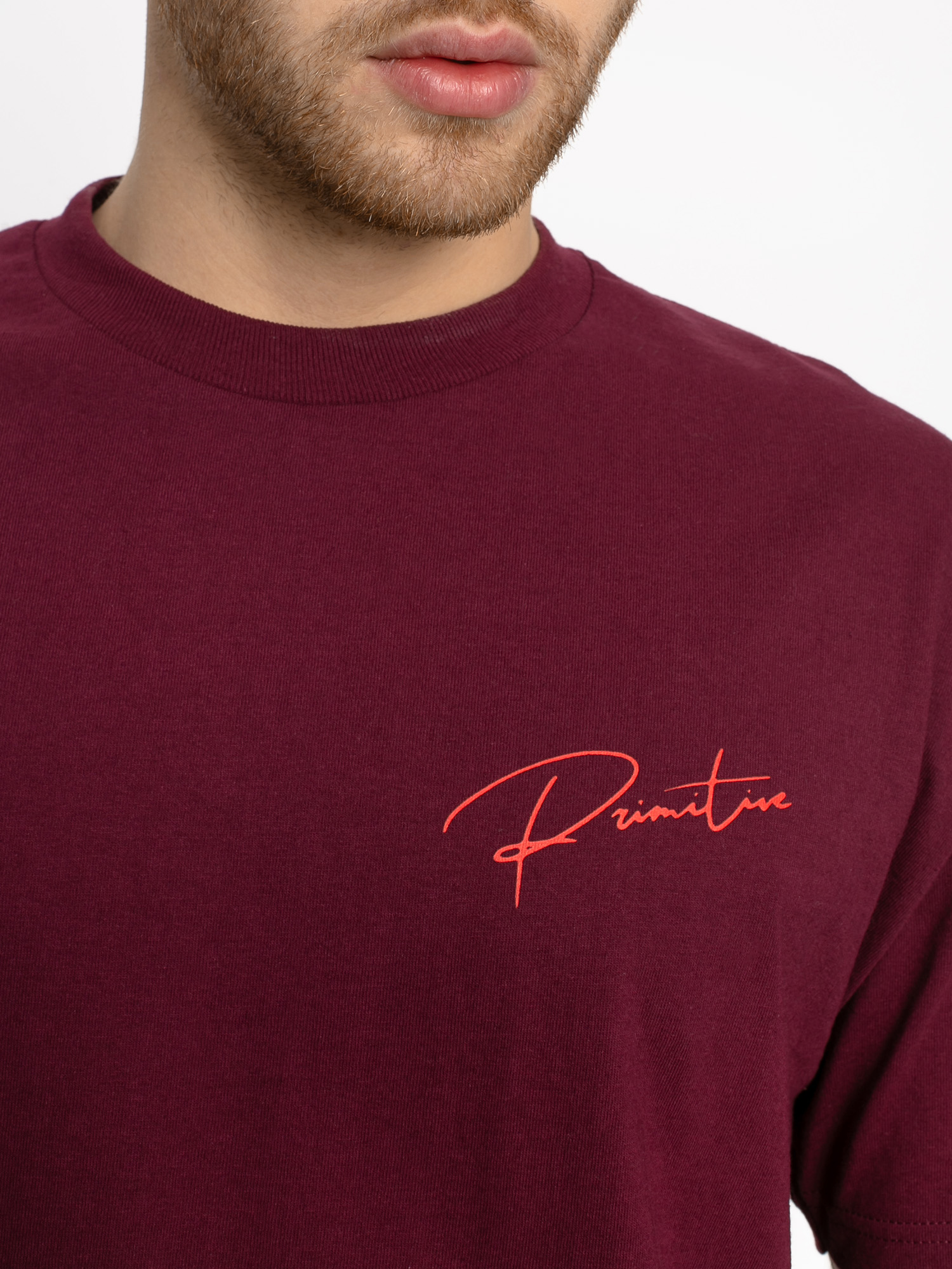 Tričko Primitive Ginza Script (burgundy)