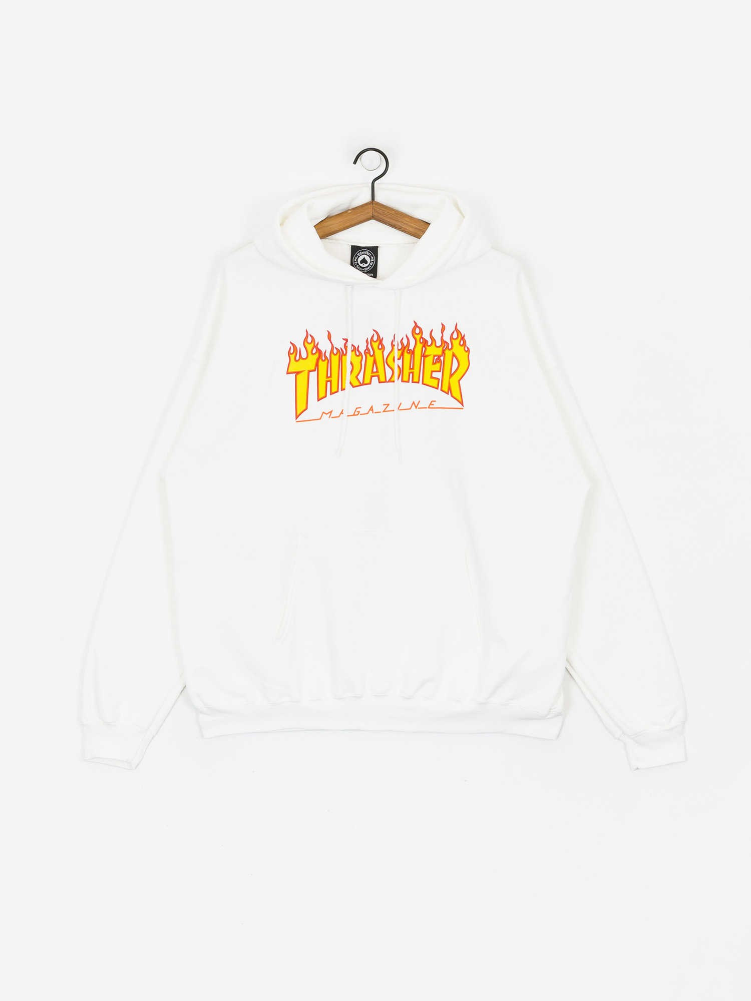 Mikina s kapucí Thrasher Flame HD (white)