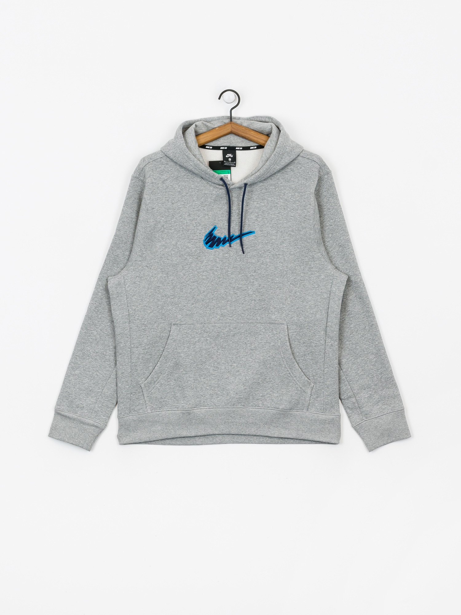 Mikina s kapucí Nike SB Sb HD (dk grey heather/laser blue)