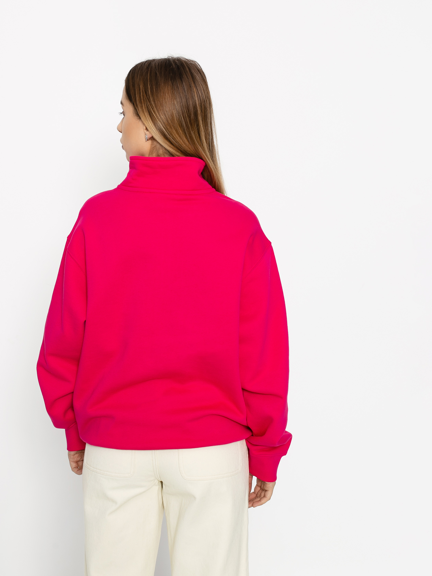 Mikina Carhartt WIP Script Highneck Wmn (ruby pink/black)