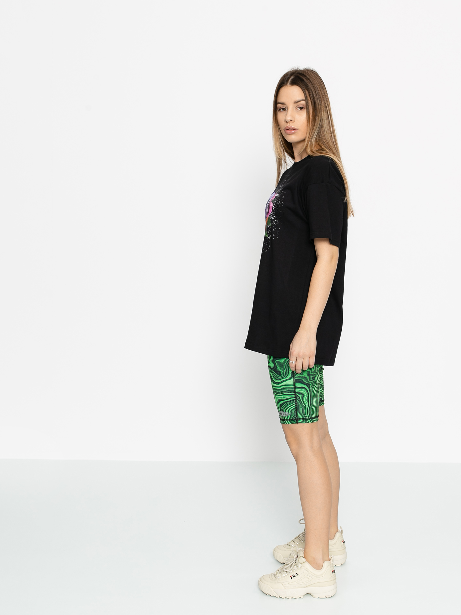 Kraťasy Local Heroes Printed Cycle Wmn (green/black)