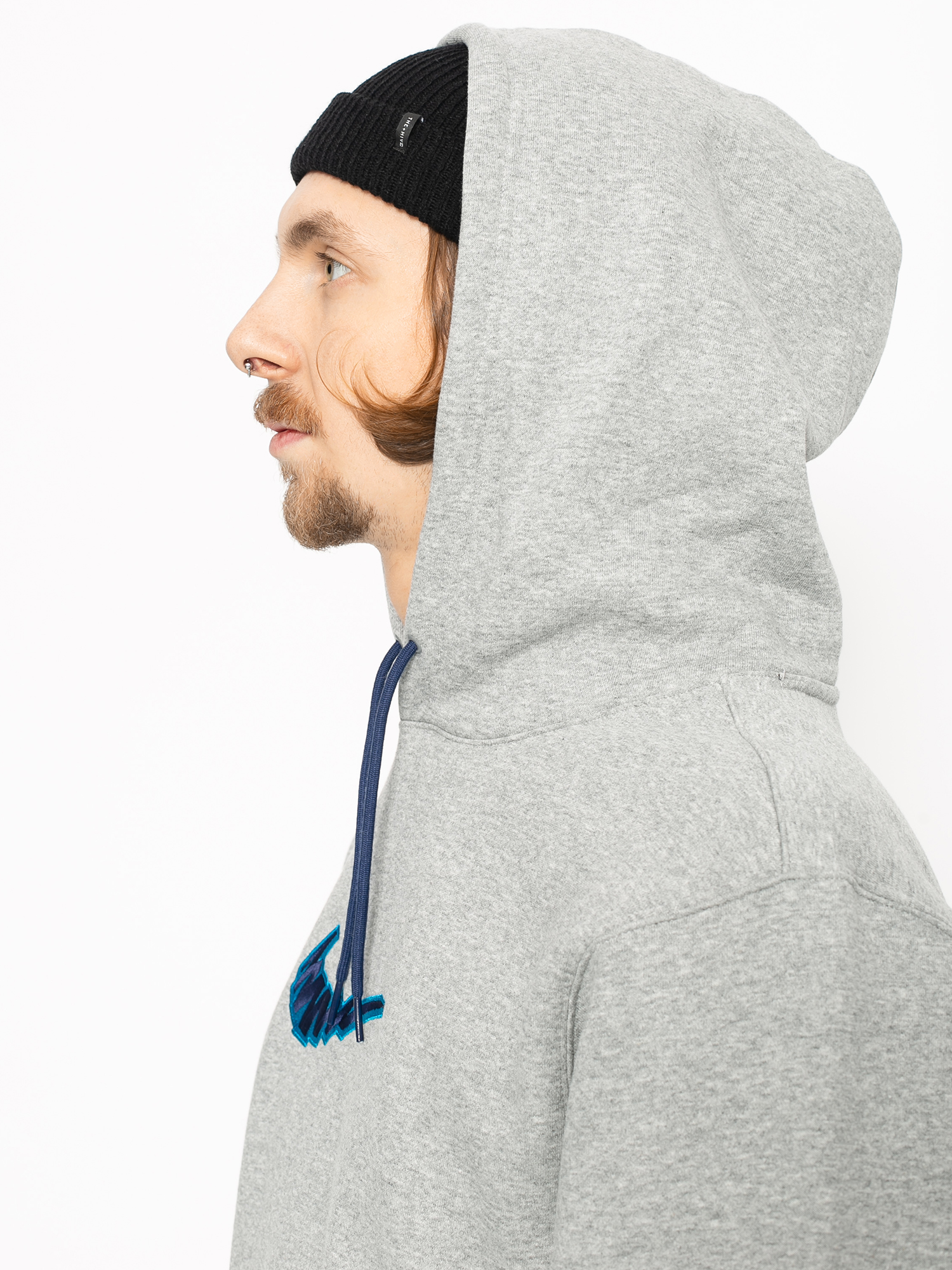 Mikina s kapucí Nike SB Sb HD (dk grey heather/laser blue)