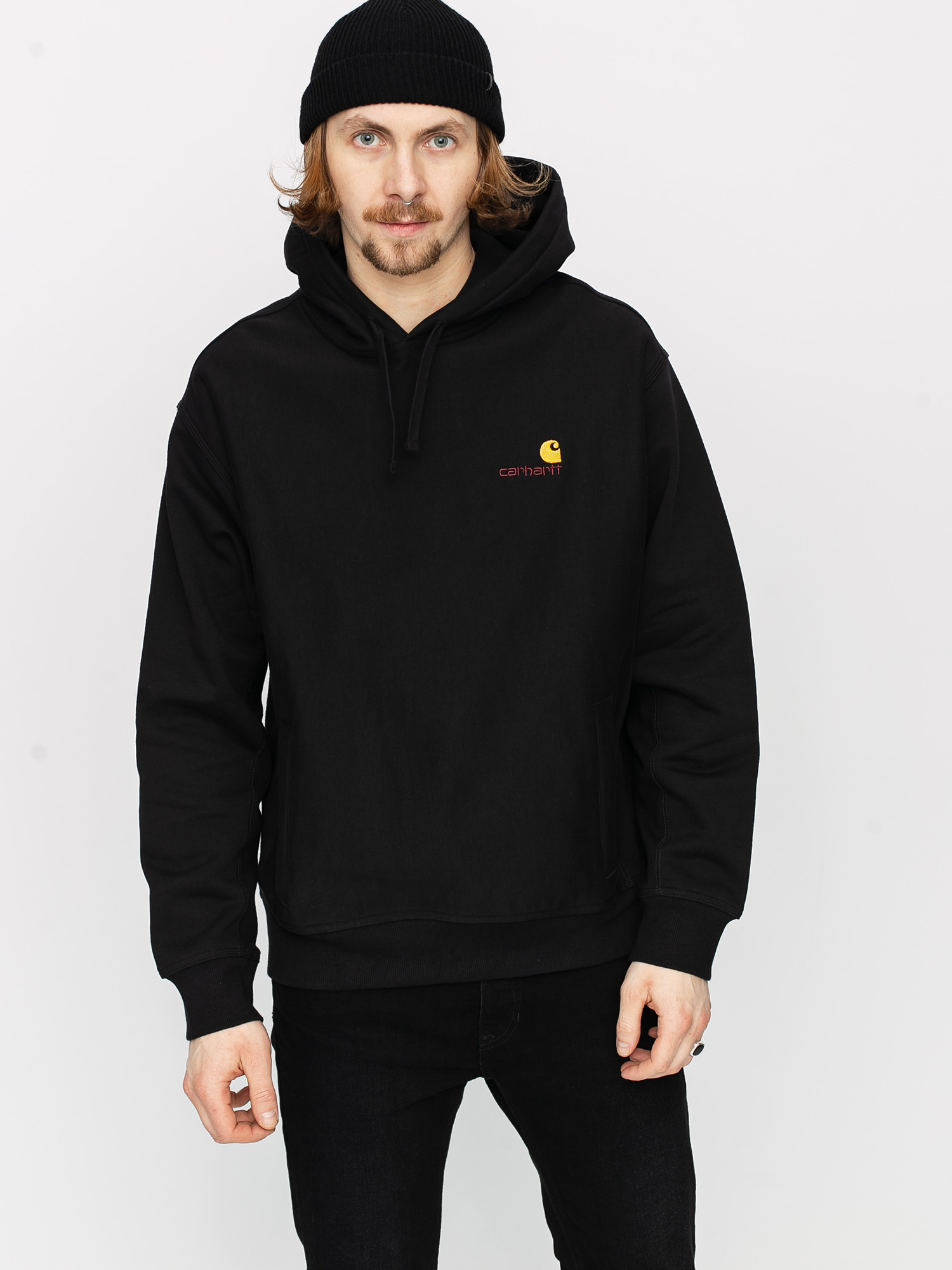 Mikina s kapucí Carhartt WIP American Script HD (black)