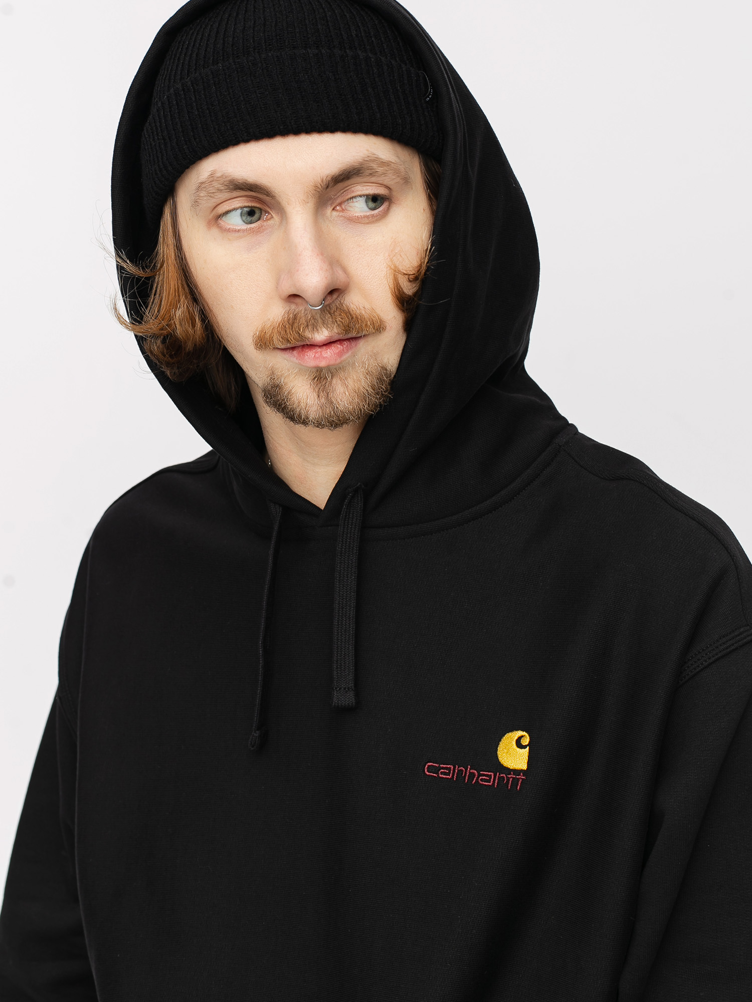 Mikina s kapucí Carhartt WIP American Script HD (black)