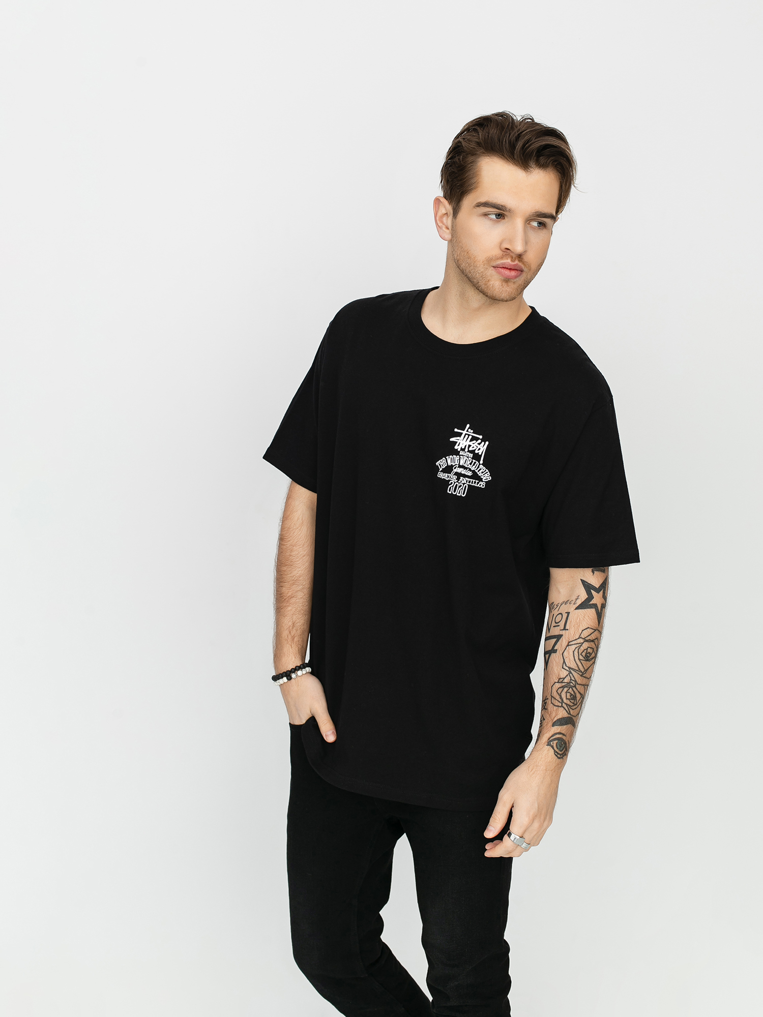 Tričko Stussy Jamaica World Tribe (black)