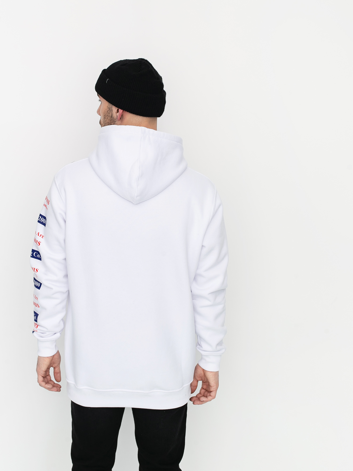 Mikina s kapucí Nervous Repeat HD (white)