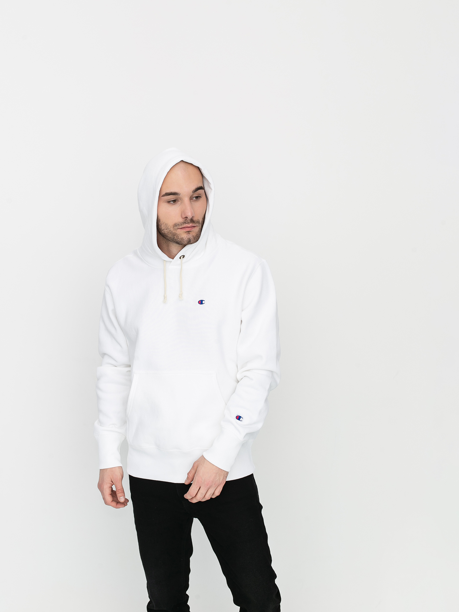 Mikina s kapucí Champion Premium Sweatshirt HD 214675 (wht)