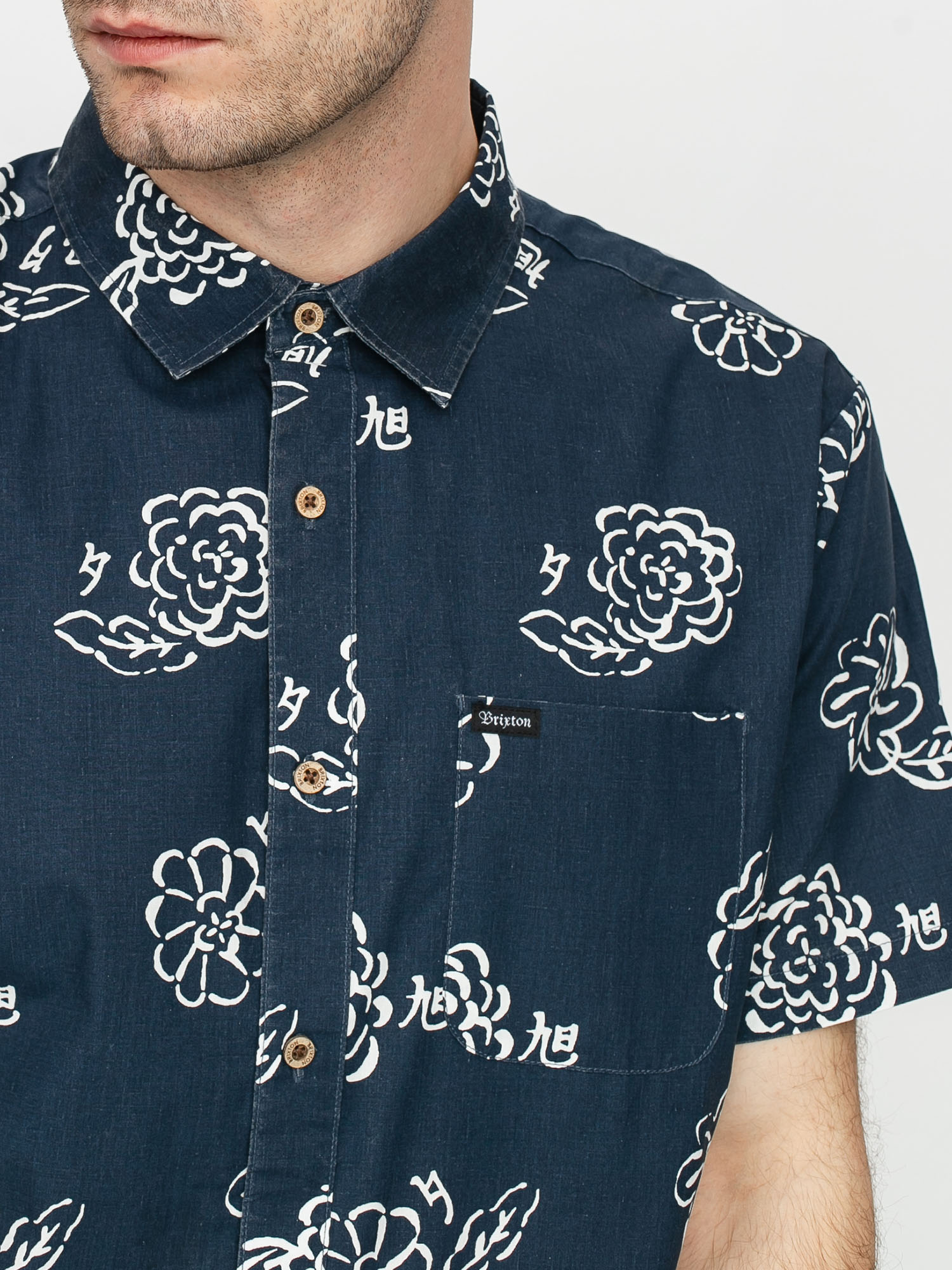 Košile Brixton Charter Print Wvn (navy/off white)