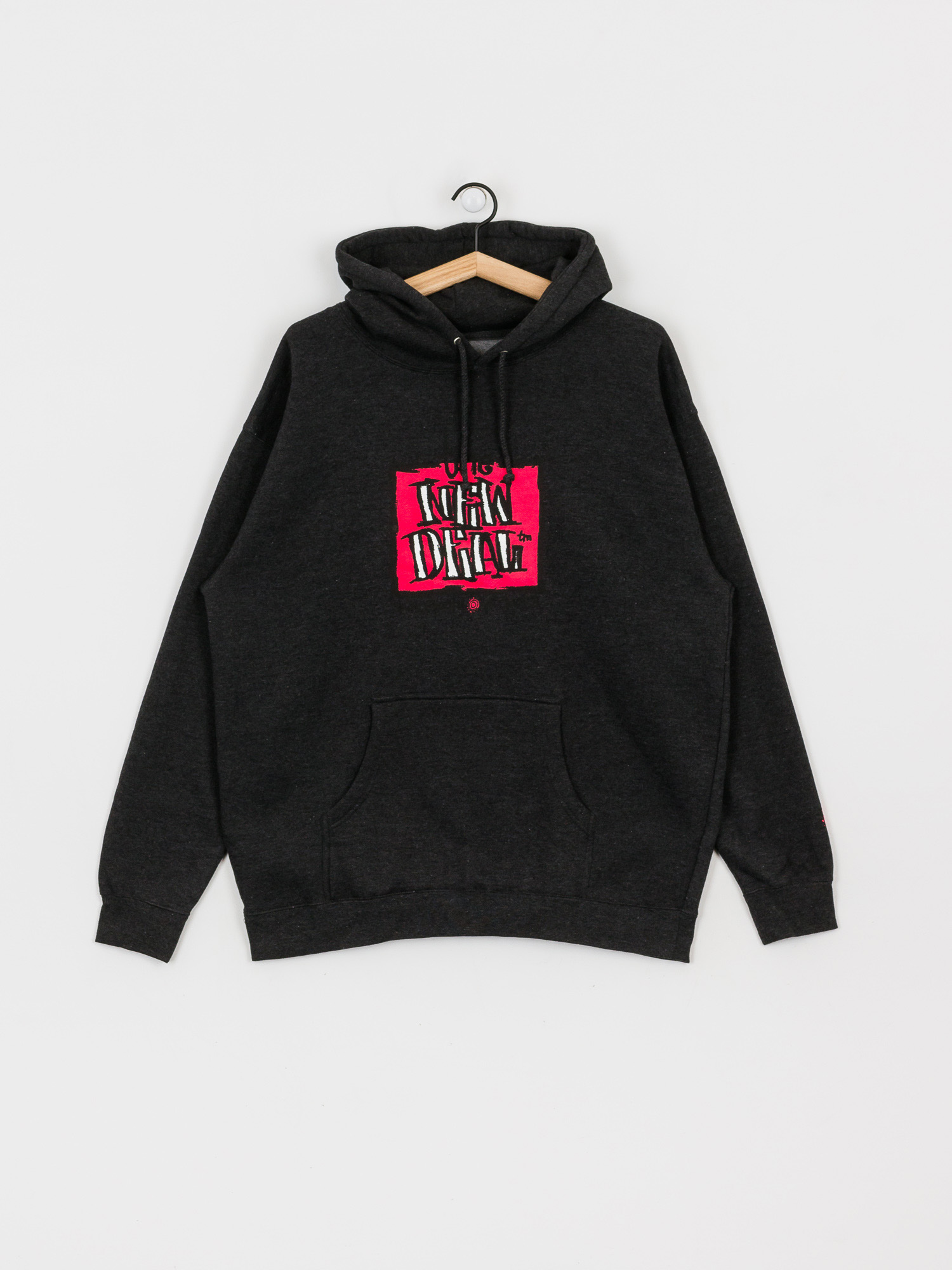 Mikina s kapucí New Deal Original Napkin Logo HD (charcoal heather)