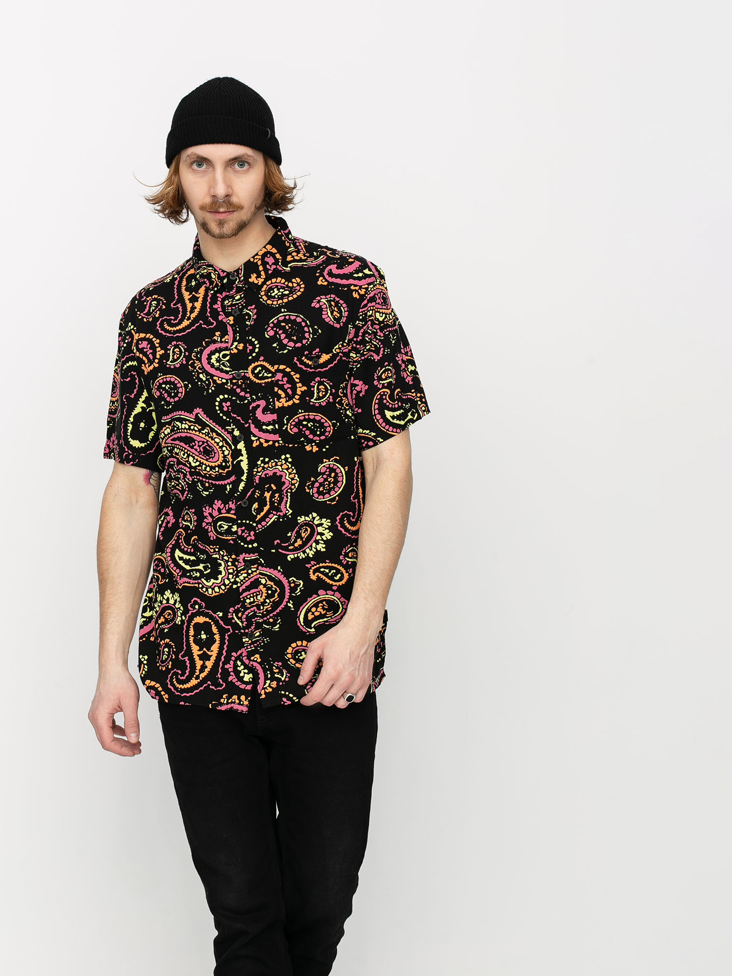 Košile Quiksilver Fluid Geo (black microdose)