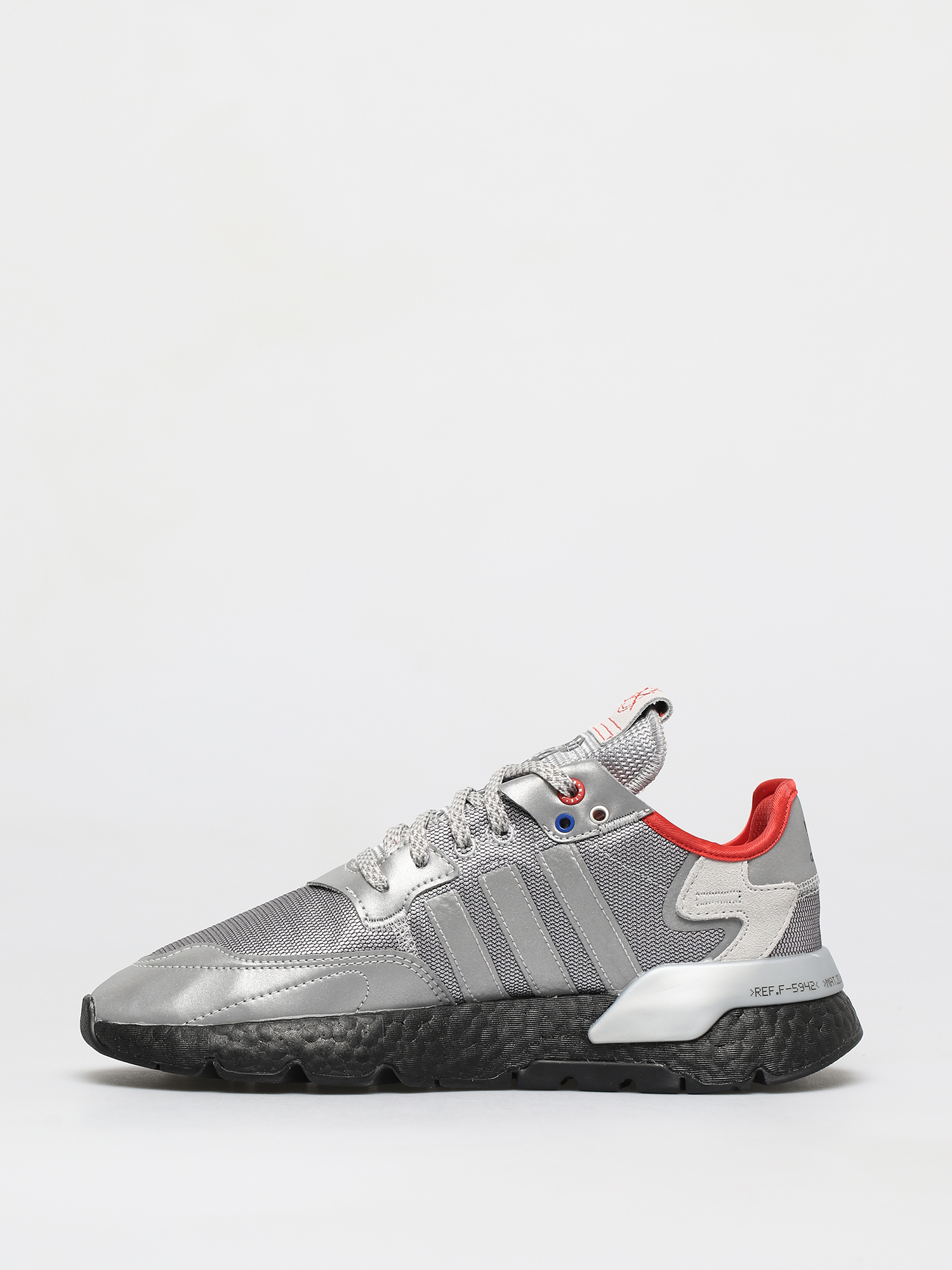 adidas originals nite jogger trainers in silver and gold