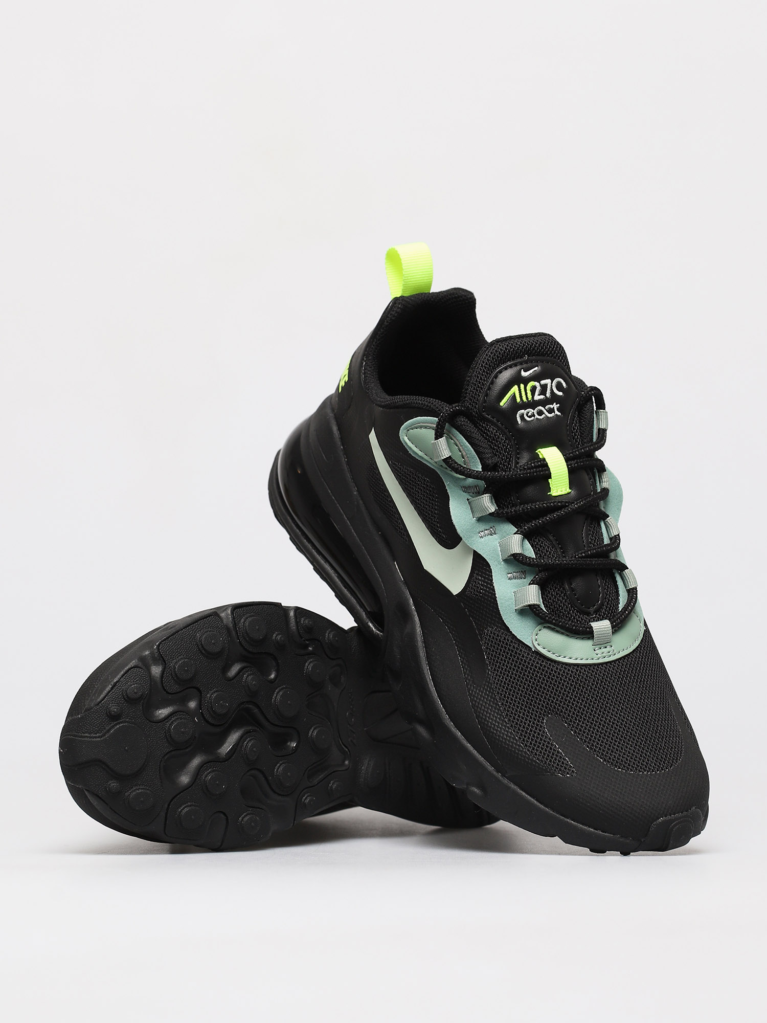 Boty Nike Air Max 270 React (black/pistachio frost silver pine volt)