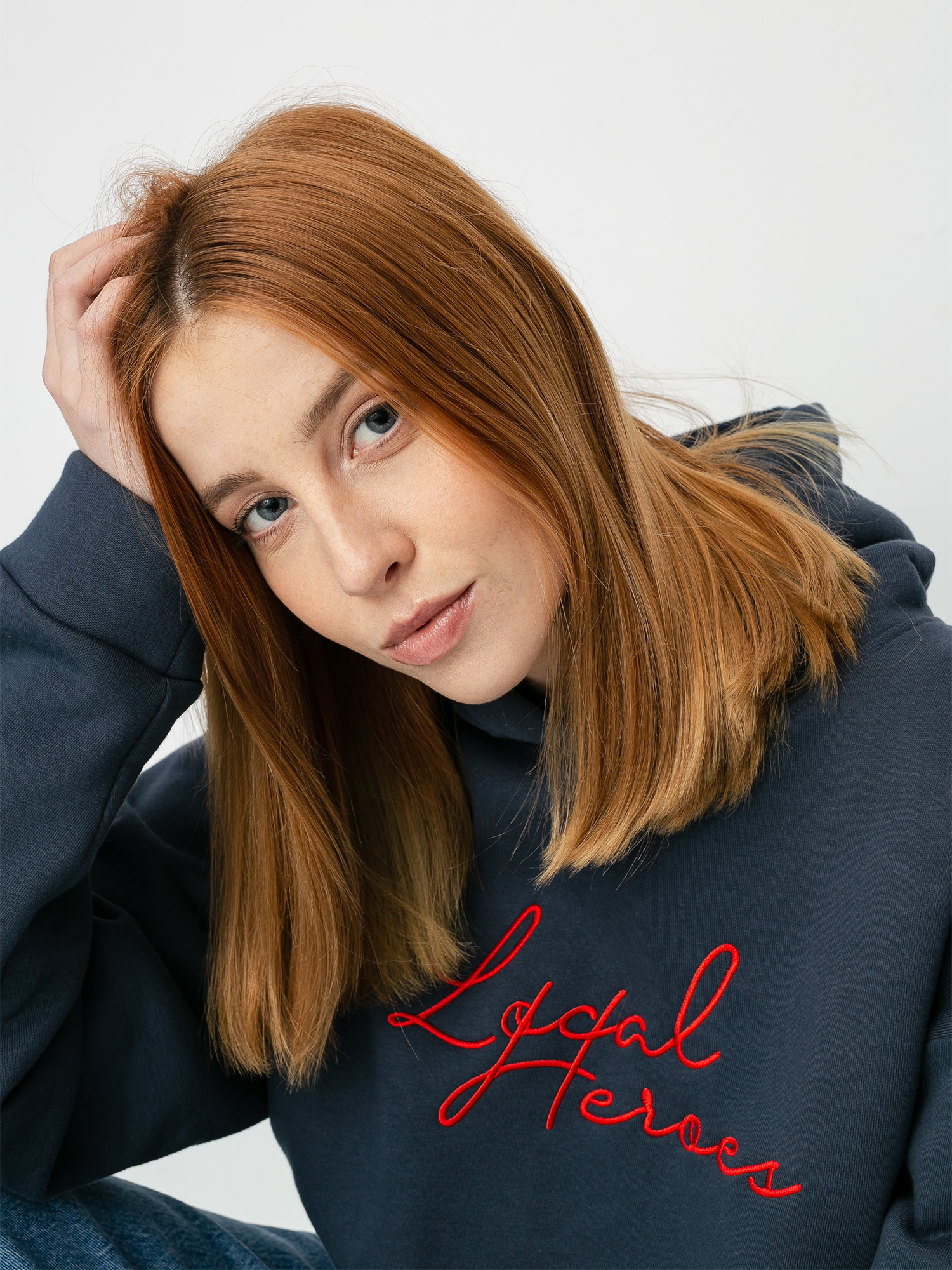 Mikina s kapucí Local Heroes Runway Cropped HD Wmn (navy)