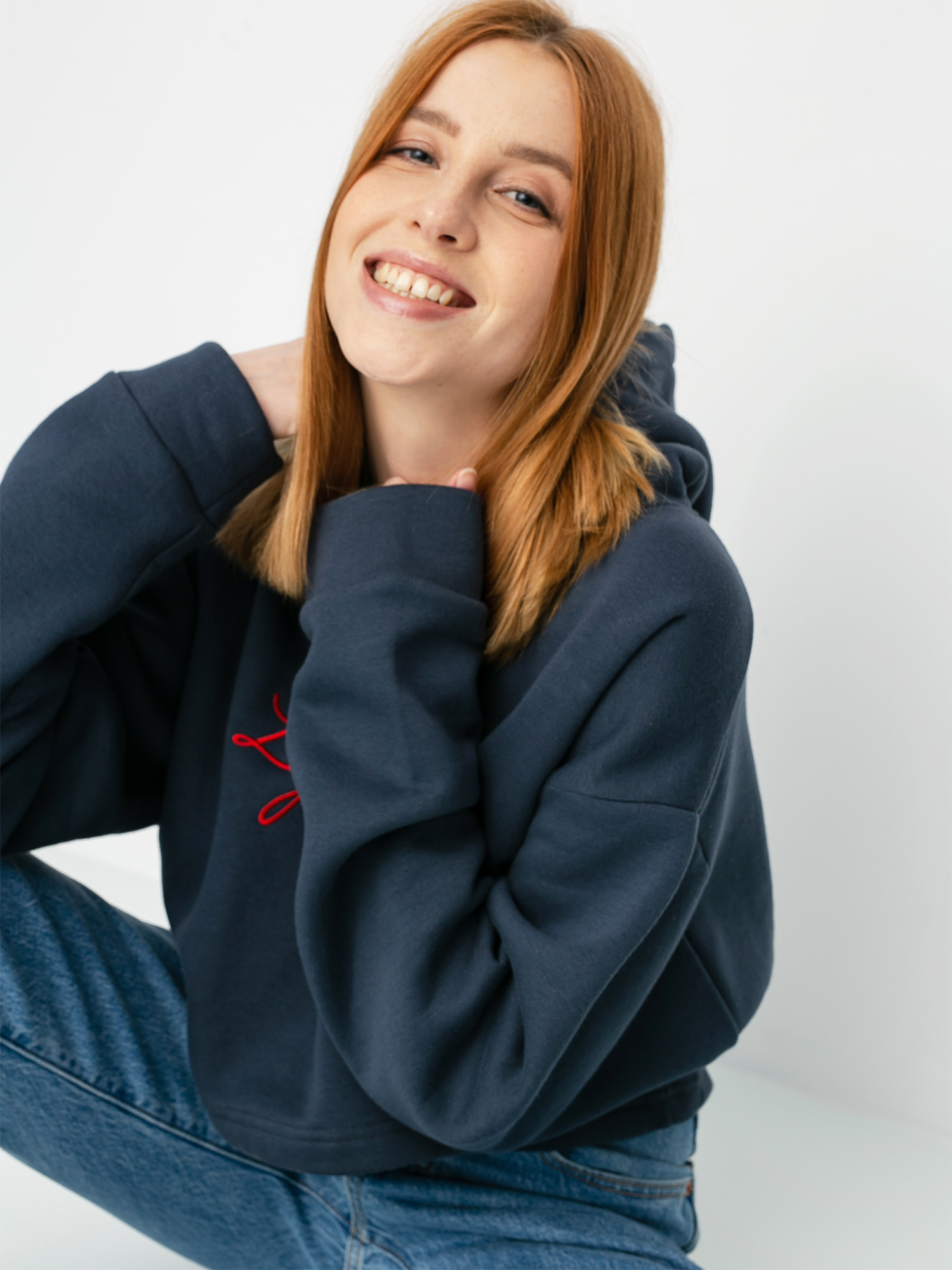 Mikina s kapucí Local Heroes Runway Cropped HD Wmn (navy)