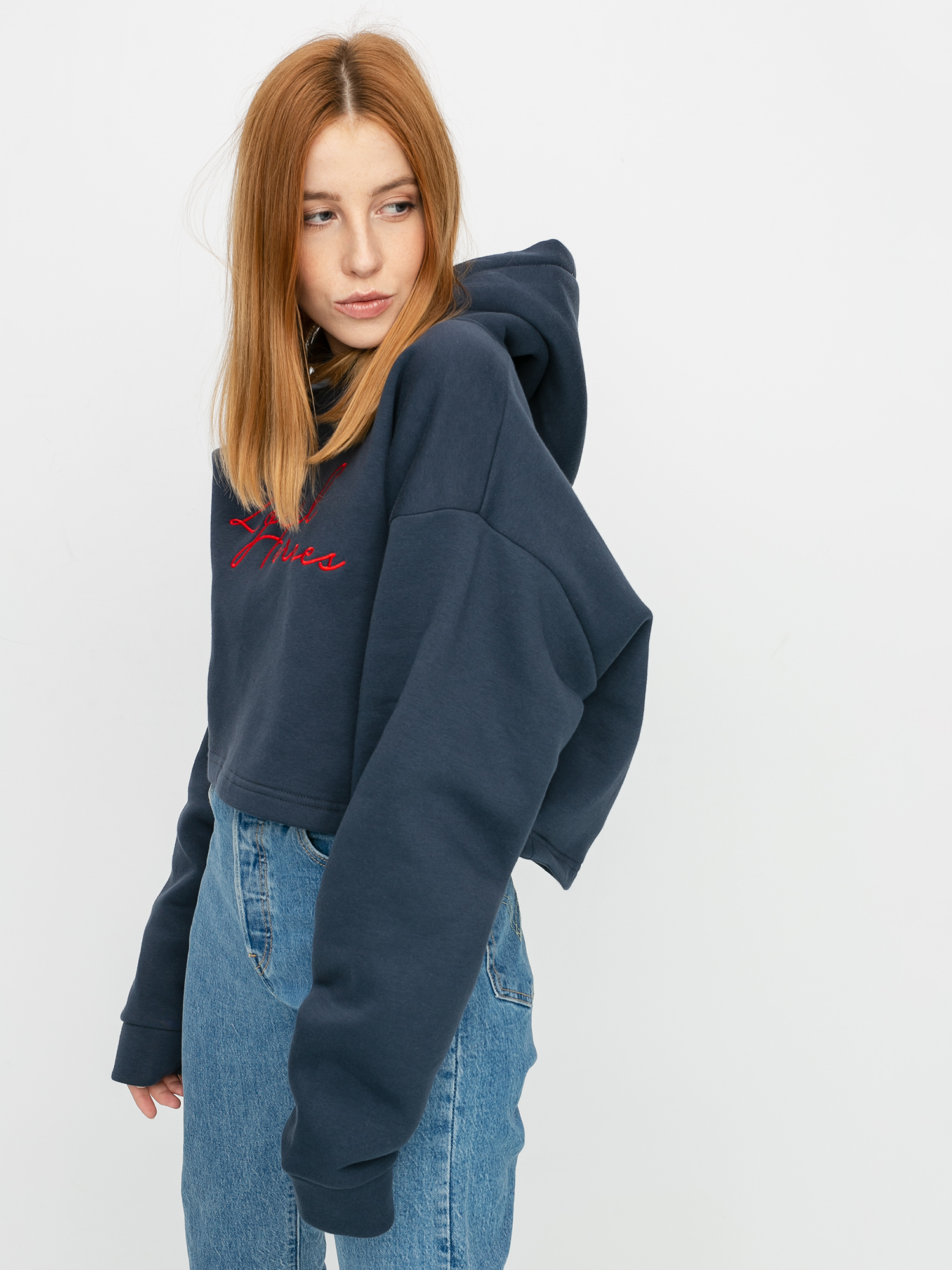 Mikina s kapucí Local Heroes Runway Cropped HD Wmn (navy)