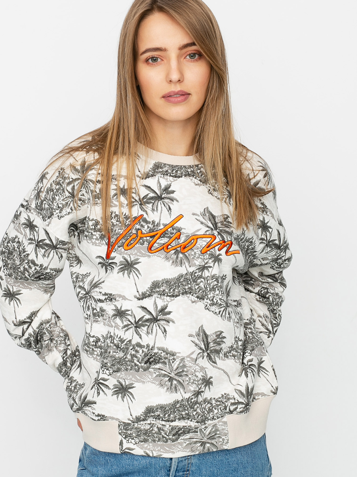 Mikina Volcom Allooover Crew Wmn (star white)