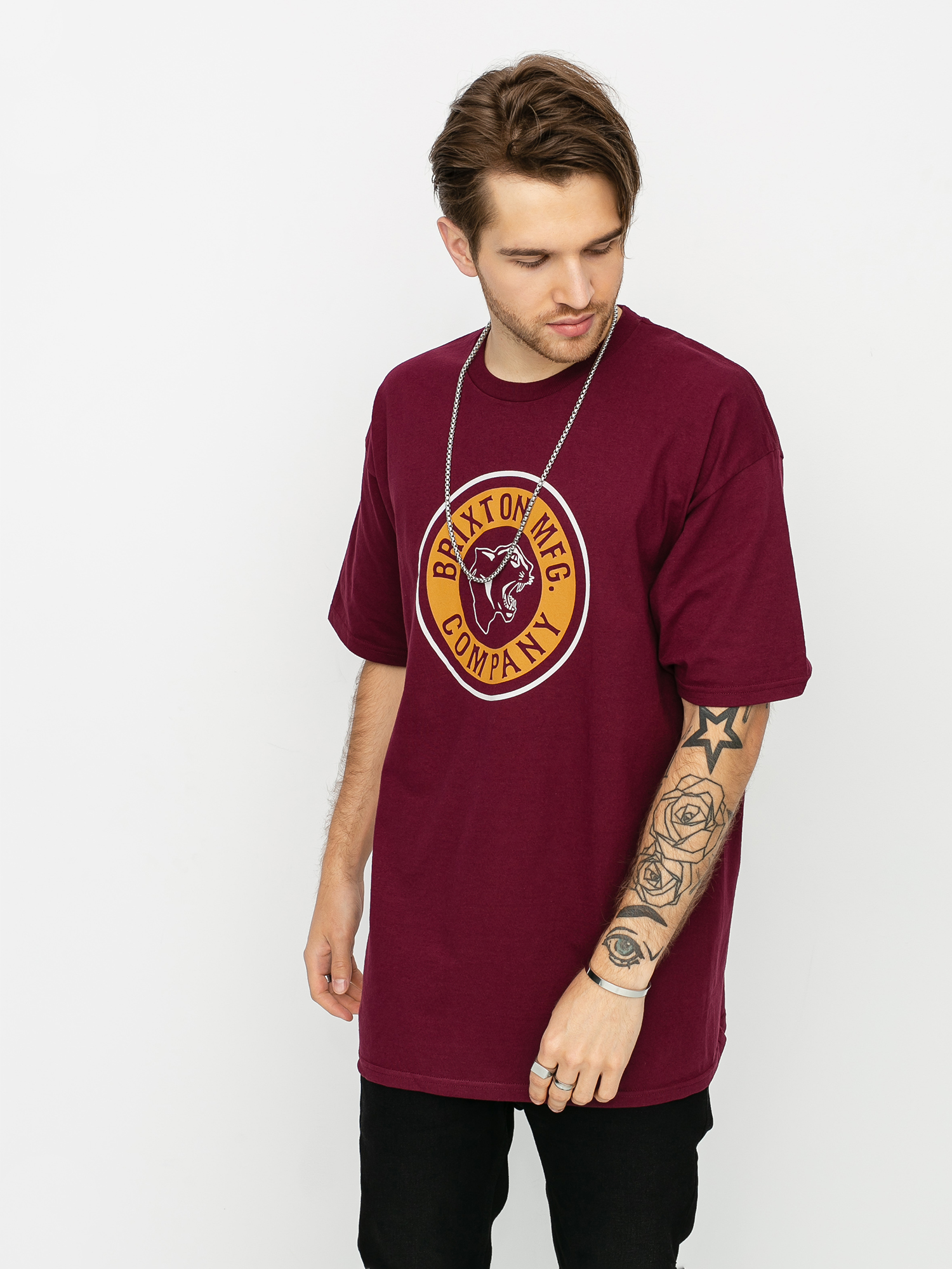 Tričko Brixton Forte Stt (burgundy)