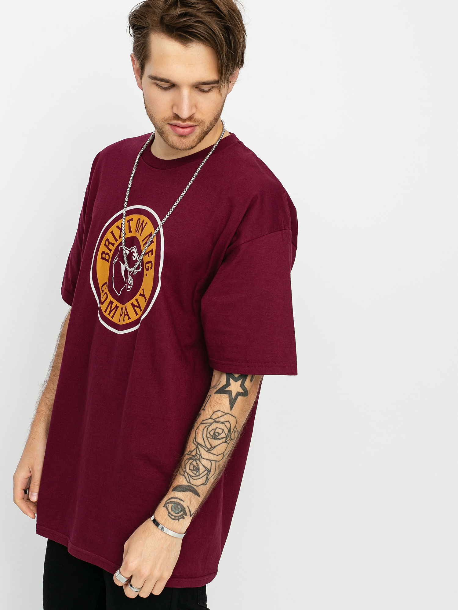 Tričko Brixton Forte Stt (burgundy)