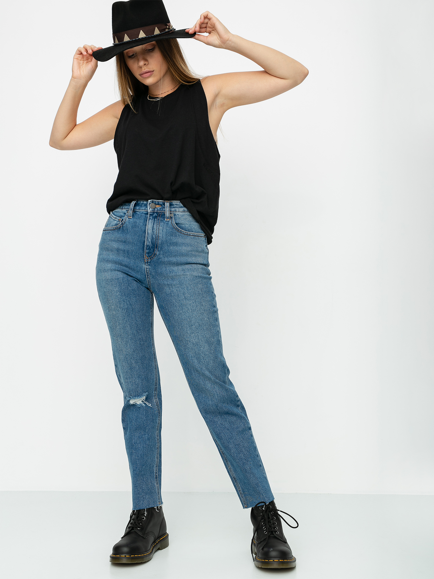 Kalhoty Volcom Stoned Straight Wmn (standard issue blue)