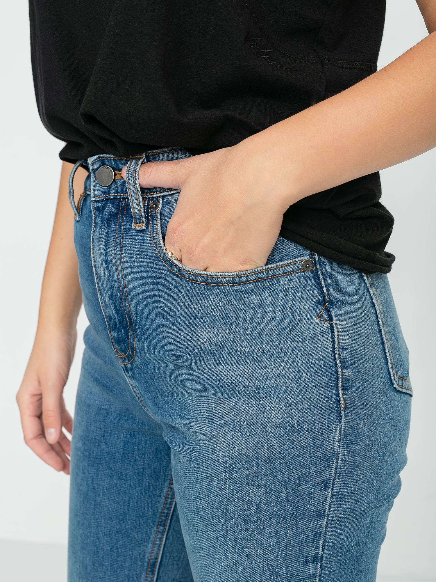 Kalhoty Volcom Stoned Straight Wmn (standard issue blue)