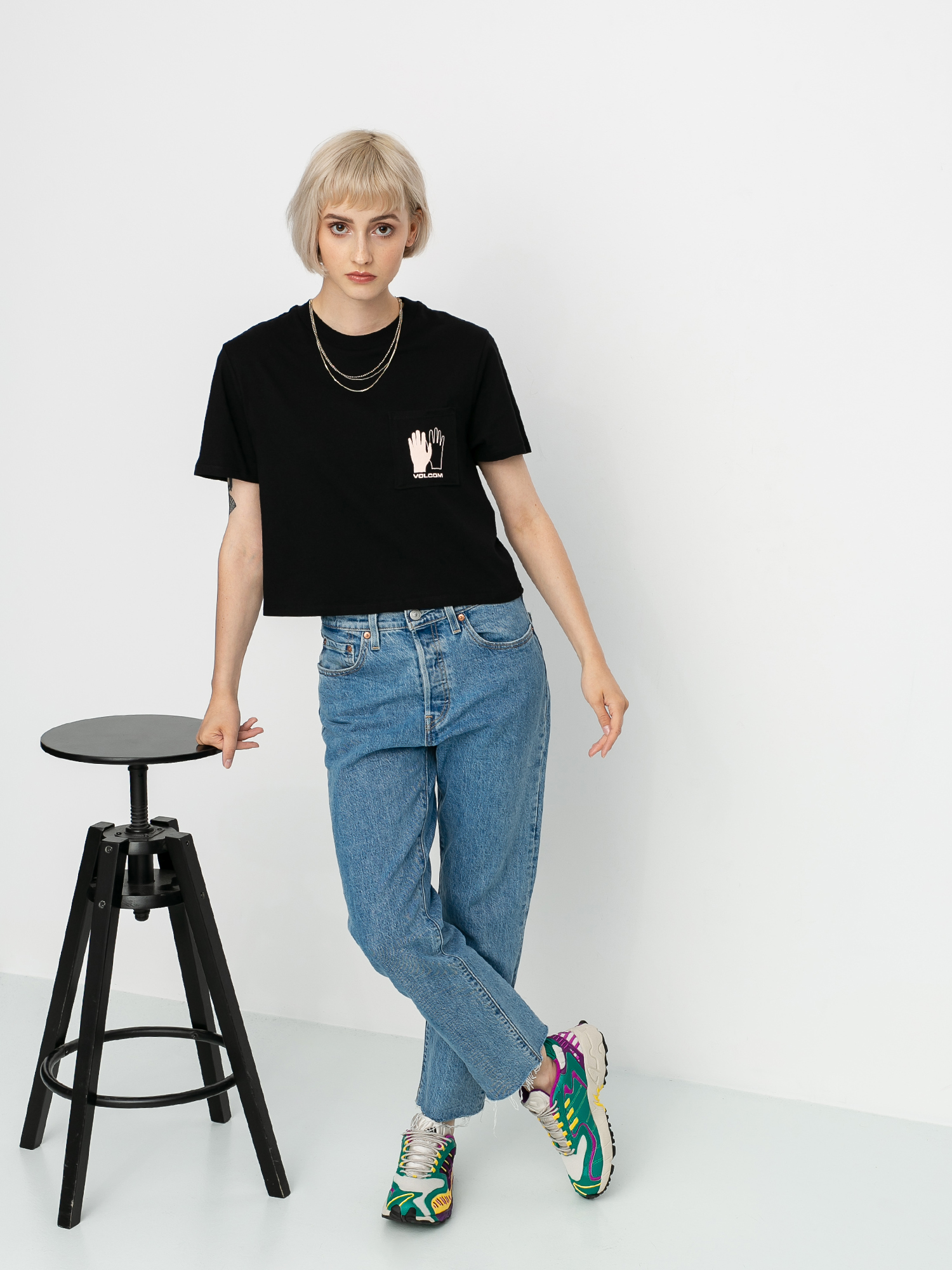 Tričko Volcom Pocket Dial Wmn (black)