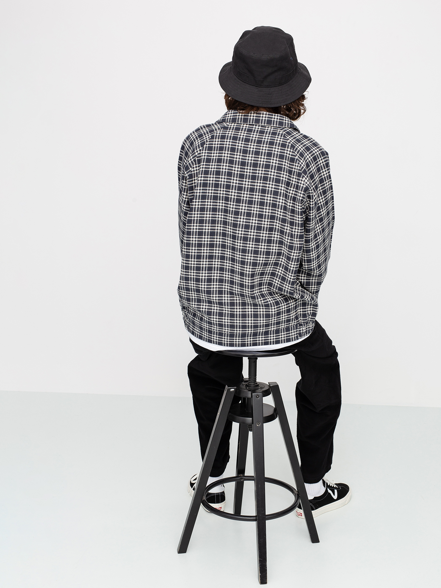 Bunda Stussy Plaid Linen Bryan (navy)