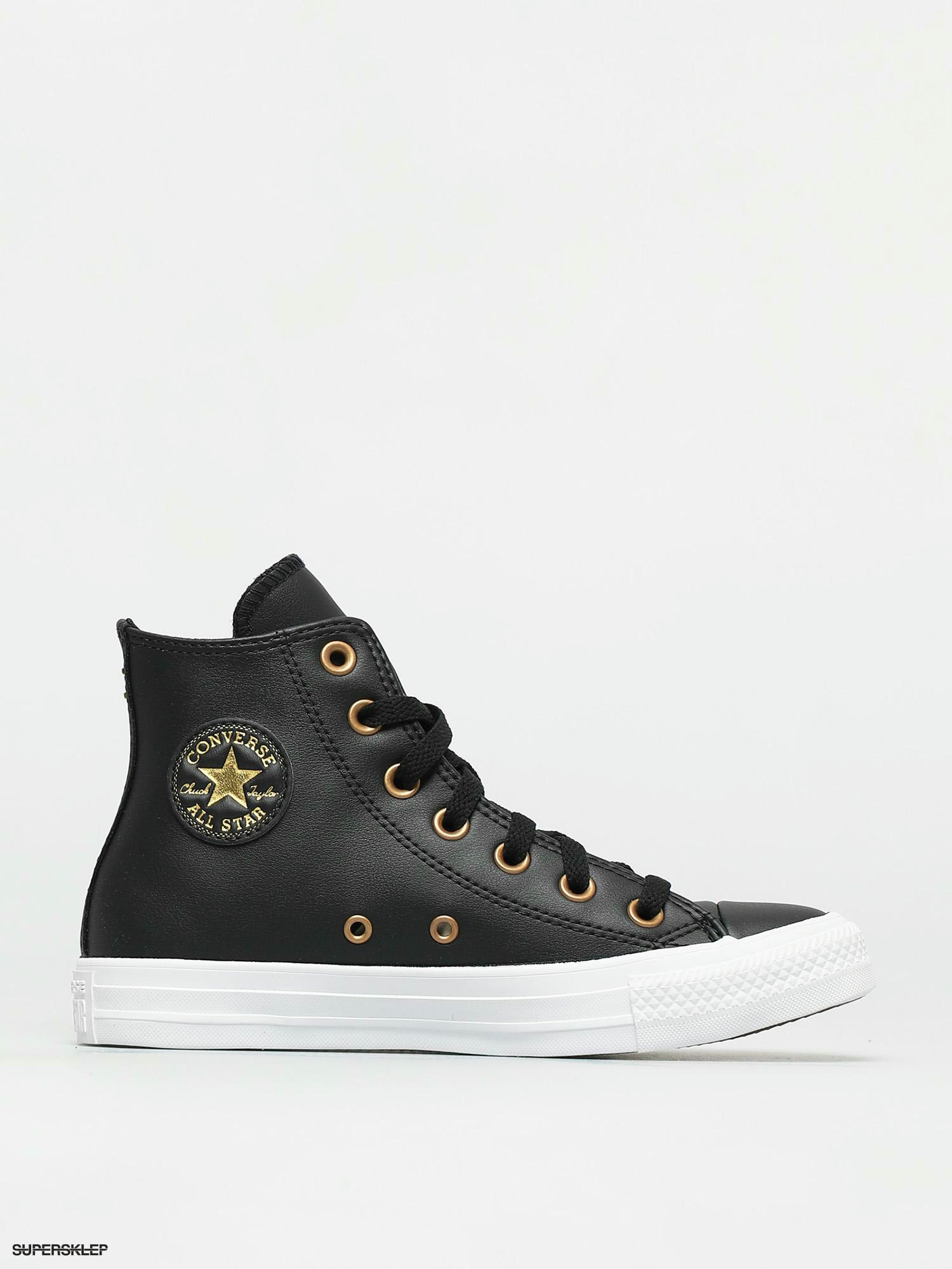 Tenisky Converse Chuck Taylor All Star Leather Hi Wmn (black/gold/white)