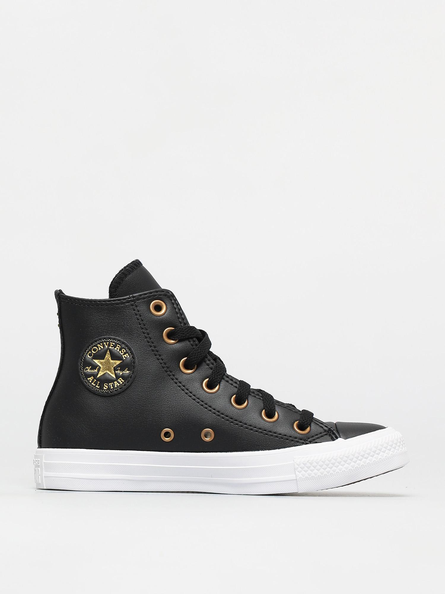 Tenisky Converse Chuck Taylor All Star Leather Hi Wmn (black/gold/white)