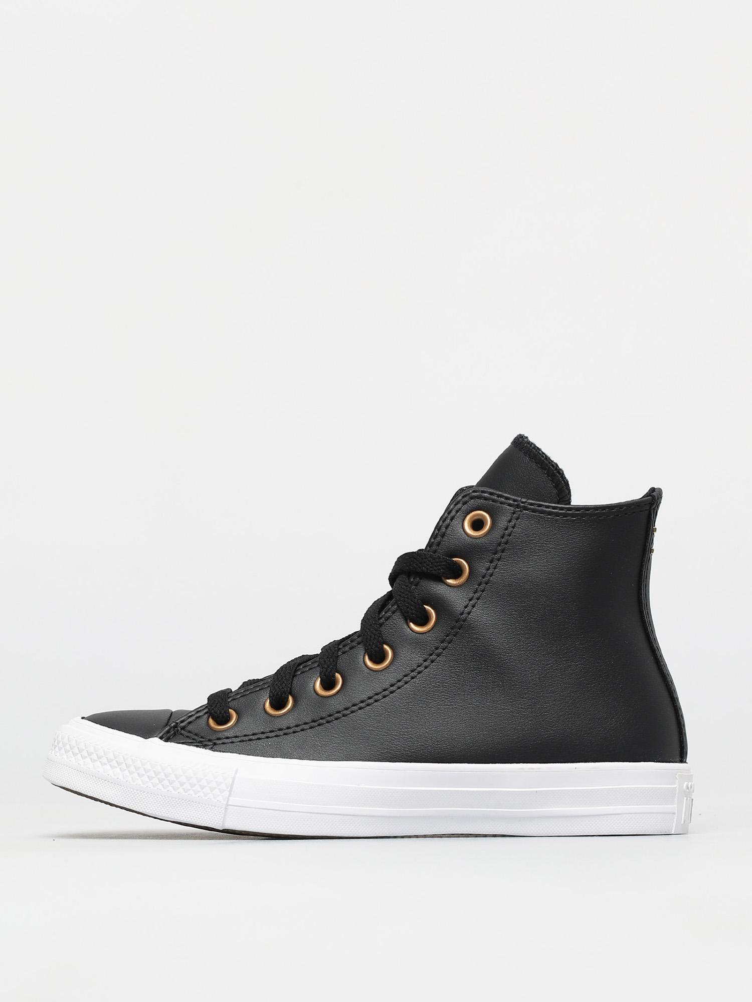 Tenisky Converse Chuck Taylor All Star Leather Hi Wmn (black/gold/white)