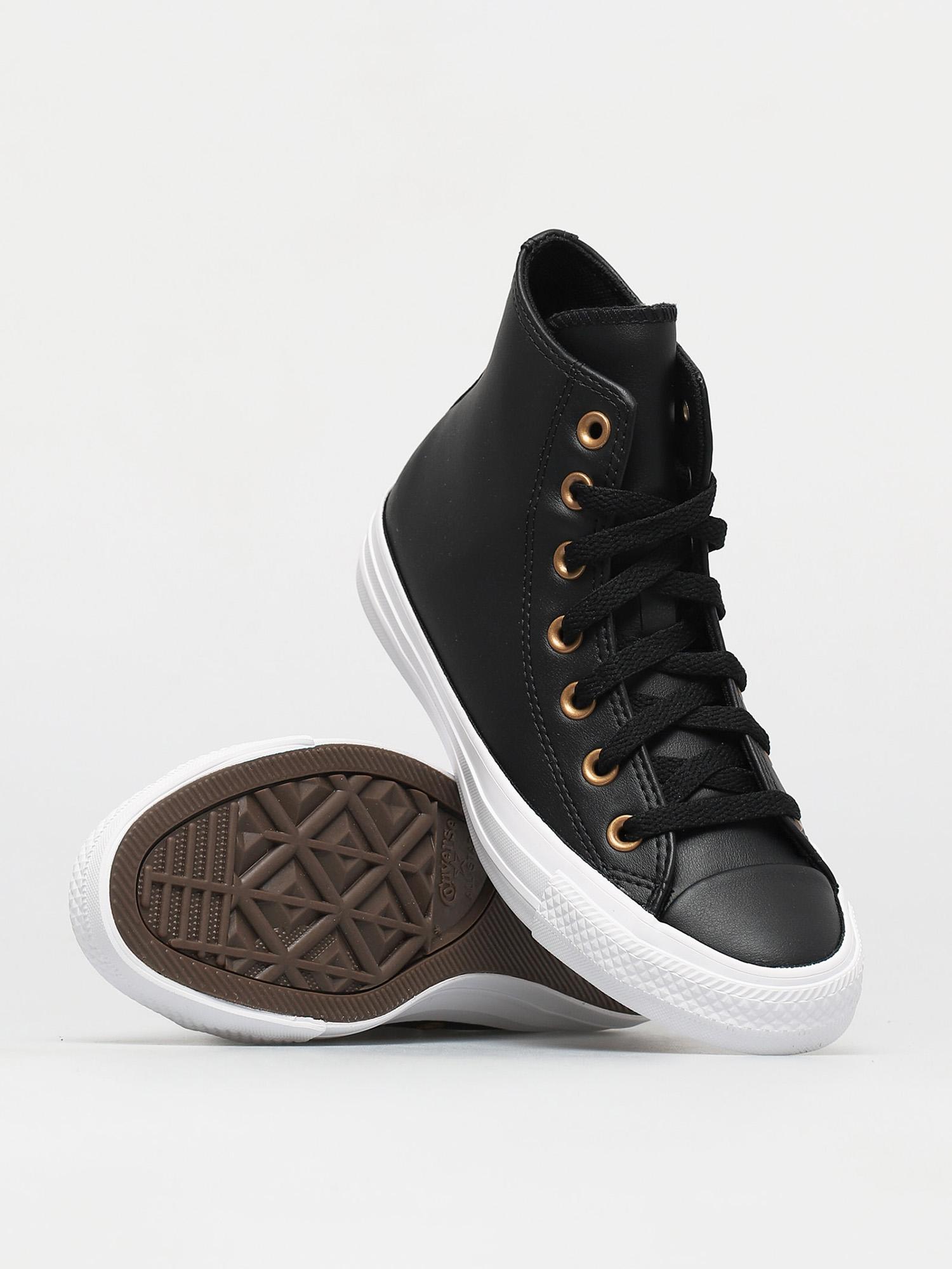 Tenisky Converse Chuck Taylor All Star Leather Hi Wmn (black/gold/white)