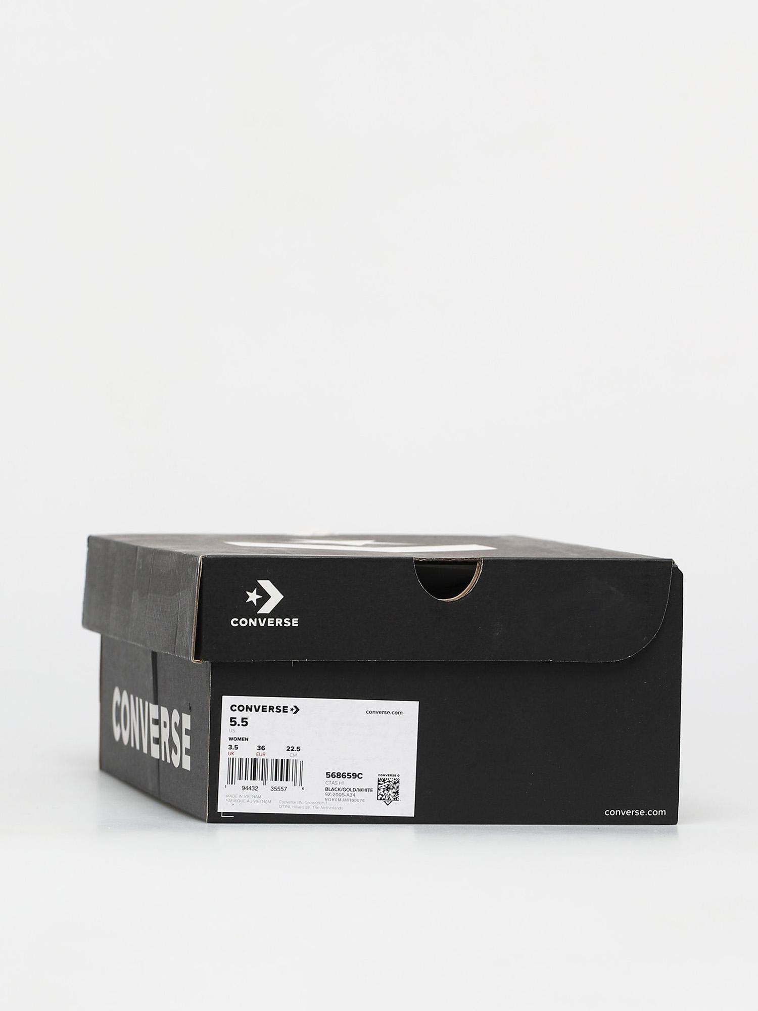 Tenisky Converse Chuck Taylor All Star Leather Hi Wmn (black/gold/white)