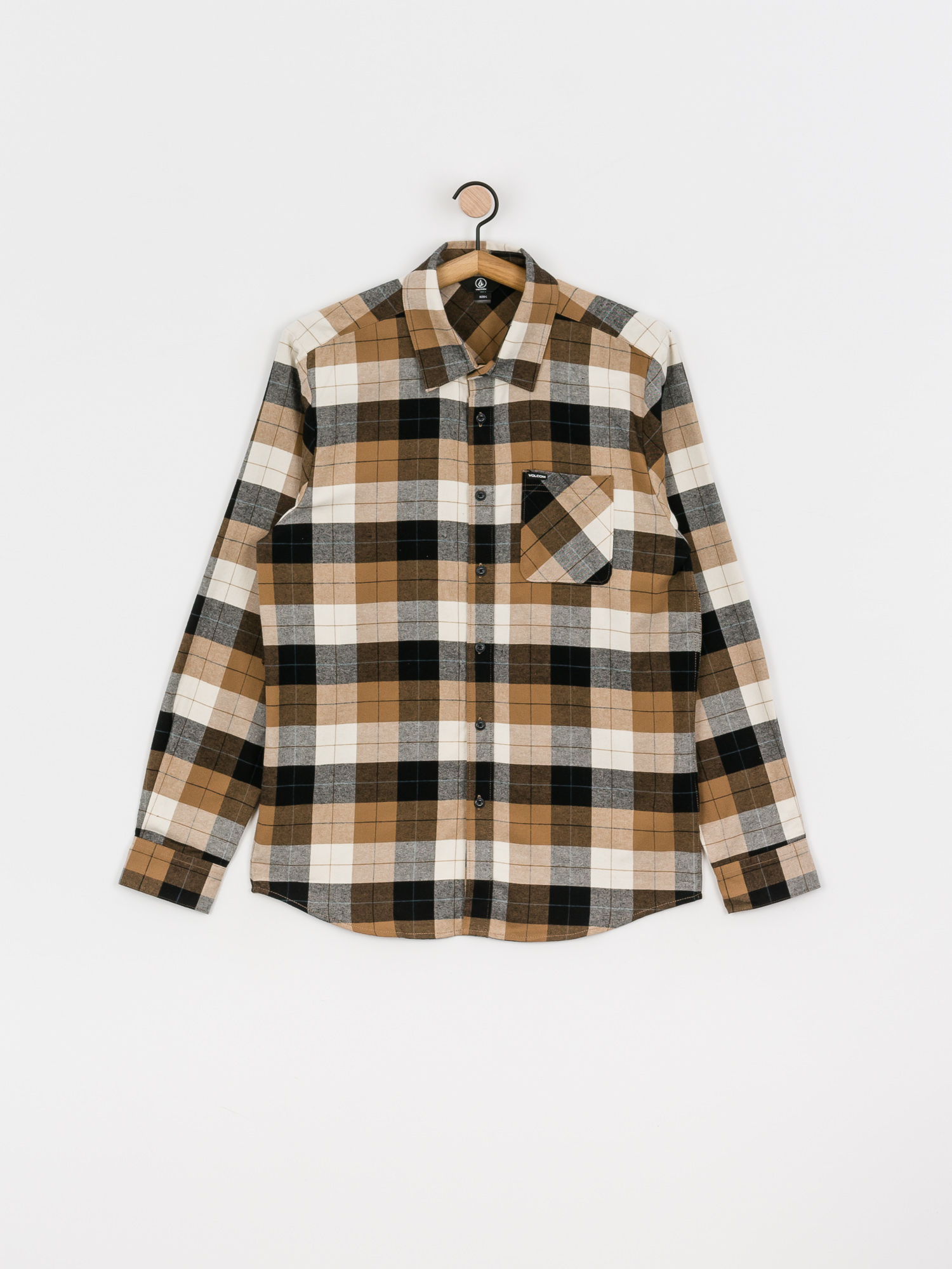 Košile Volcom Caden Plaid (primer white)