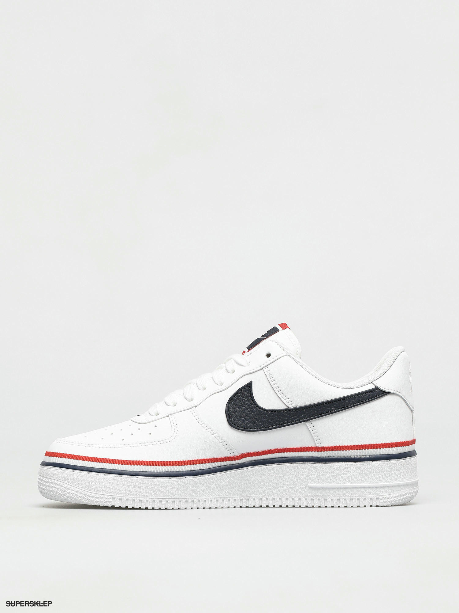 NIKE AIR FORCE 1 LV8 1 (GS) WHITE/OBSIDIAN-HABANERO RED [CW0984 100] Size  6.5