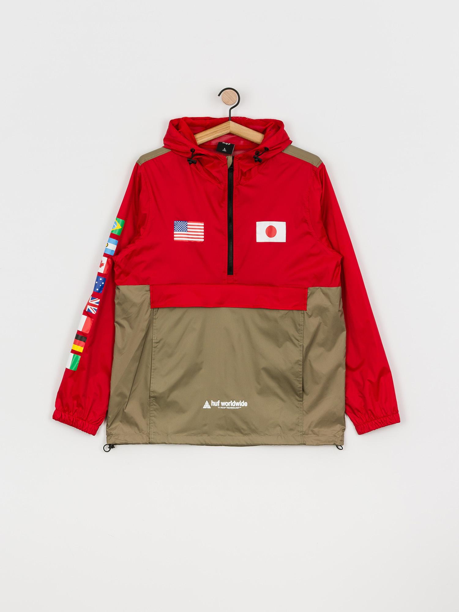 Bunda HUF Flags Anorak (cyber red)