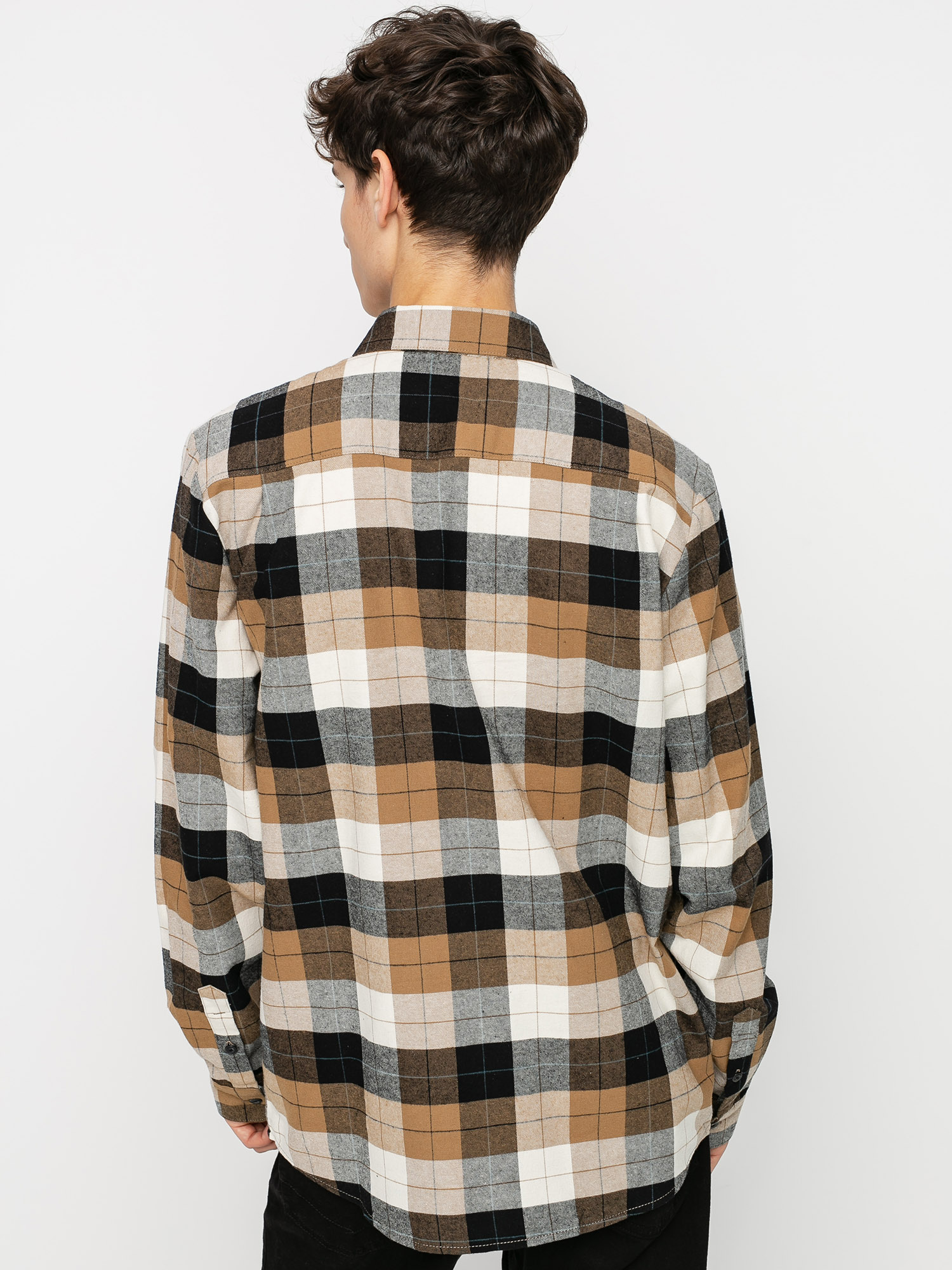 Košile Volcom Caden Plaid (primer white)