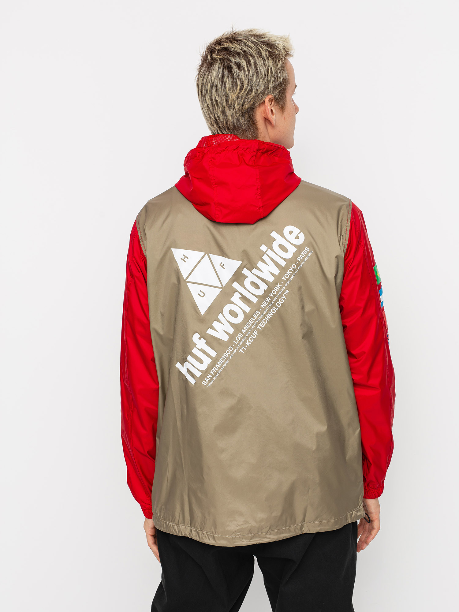 Bunda HUF Flags Anorak (cyber red)