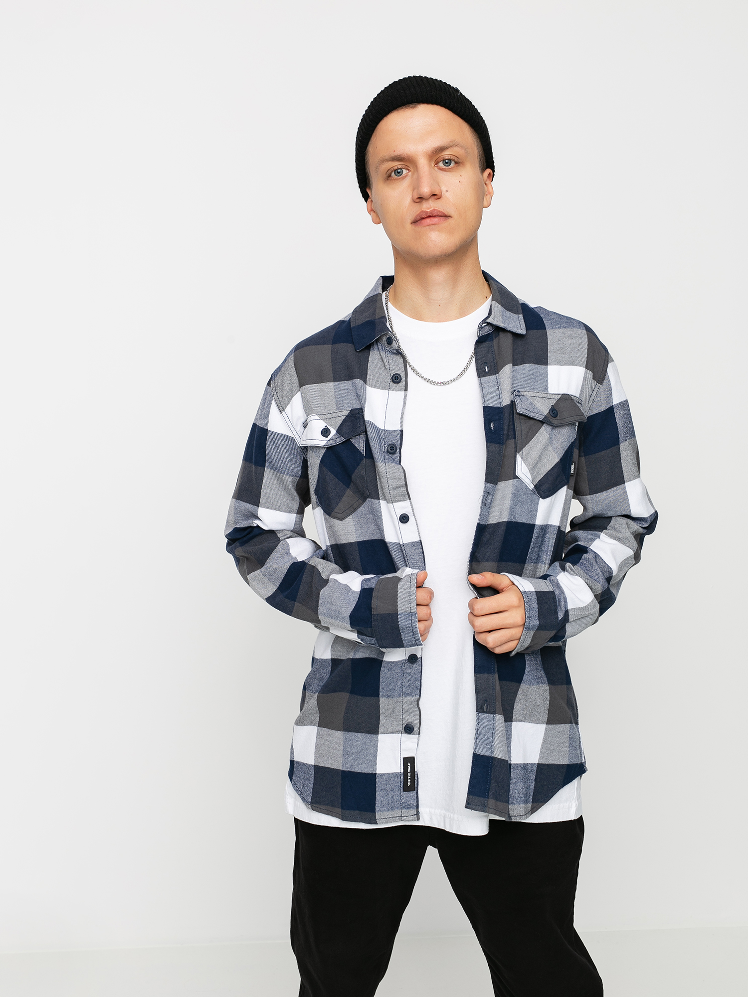 Košile Vans Box Flannel (white/dress blues)