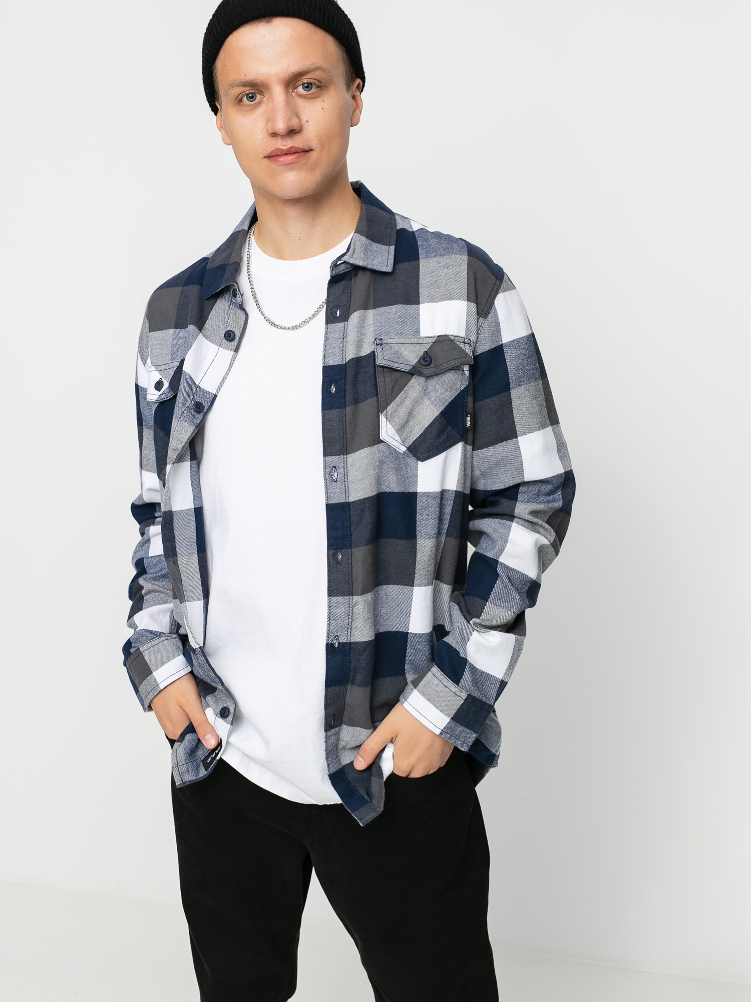 Košile Vans Box Flannel (white/dress blues)