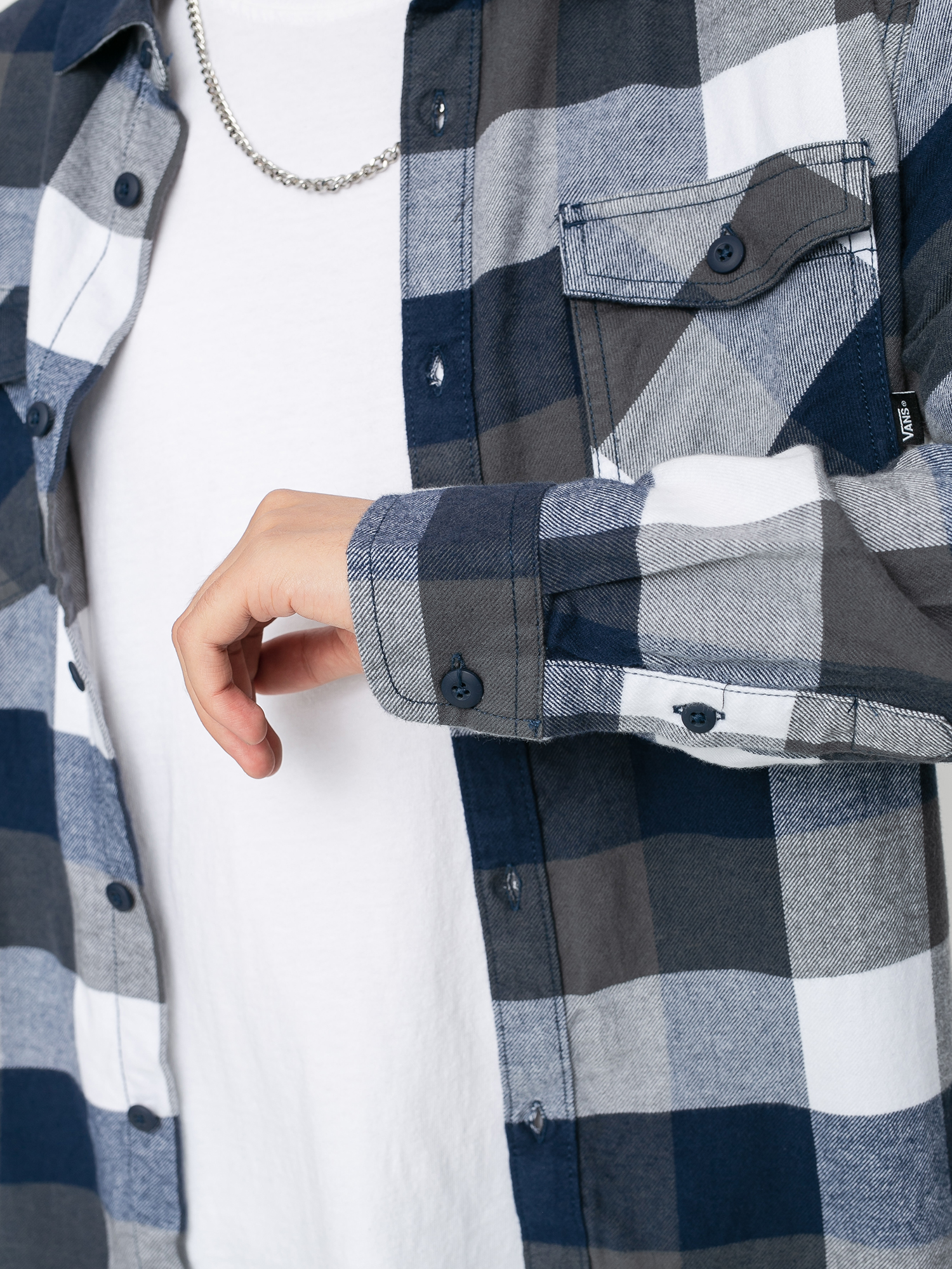 Košile Vans Box Flannel (white/dress blues)