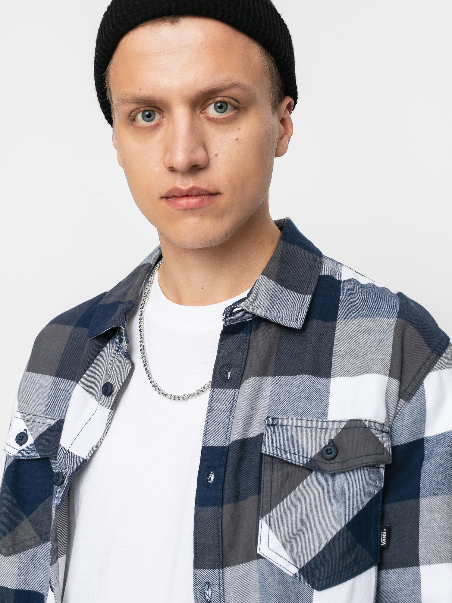Košile Vans Box Flannel (white/dress blues)