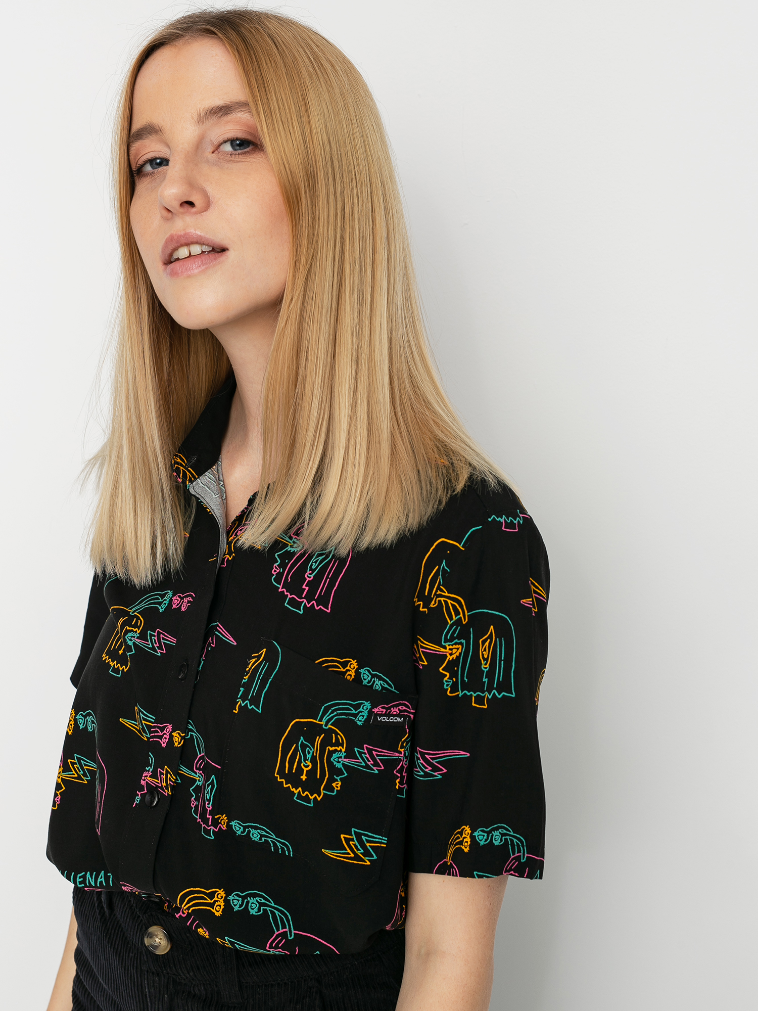 Košile Volcom Ozzy Alien Wmn (black)